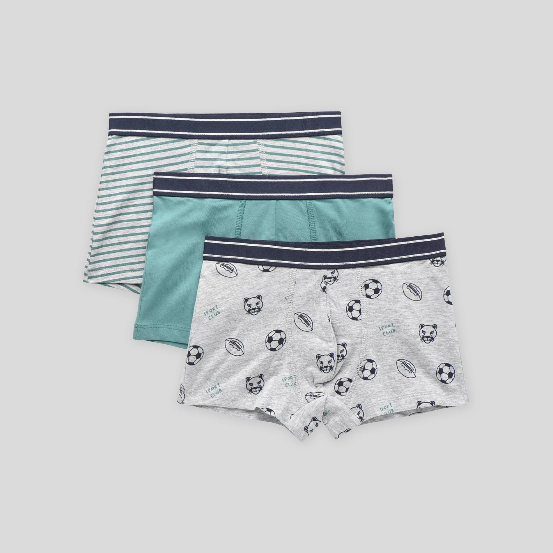 Lot de 3 boxers de sport, Vert foncé, large image number 0