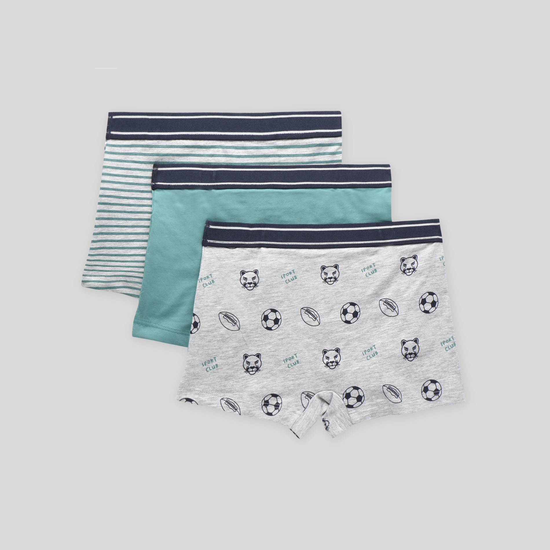 Lot de 3 boxers de sport, Vert foncé, large image number 1