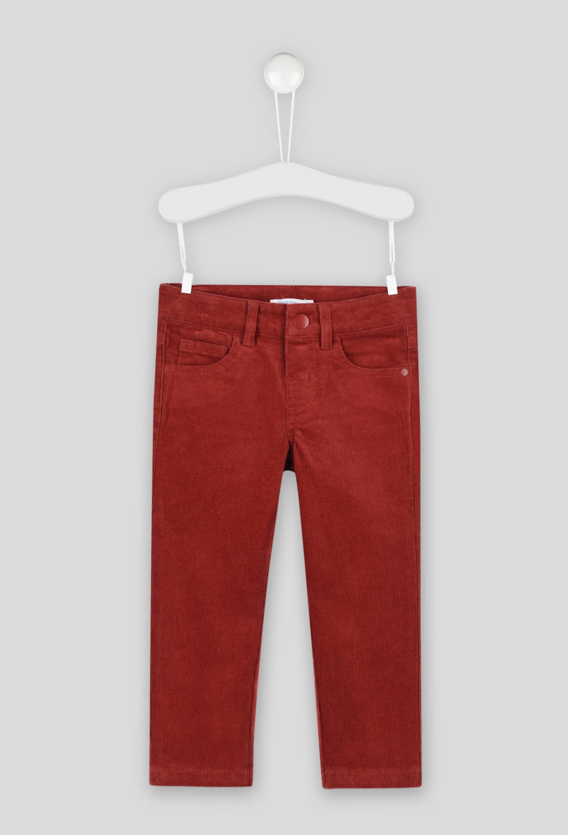 Pantalon en velours en coton BIO, Rouge foncé, large image number 0