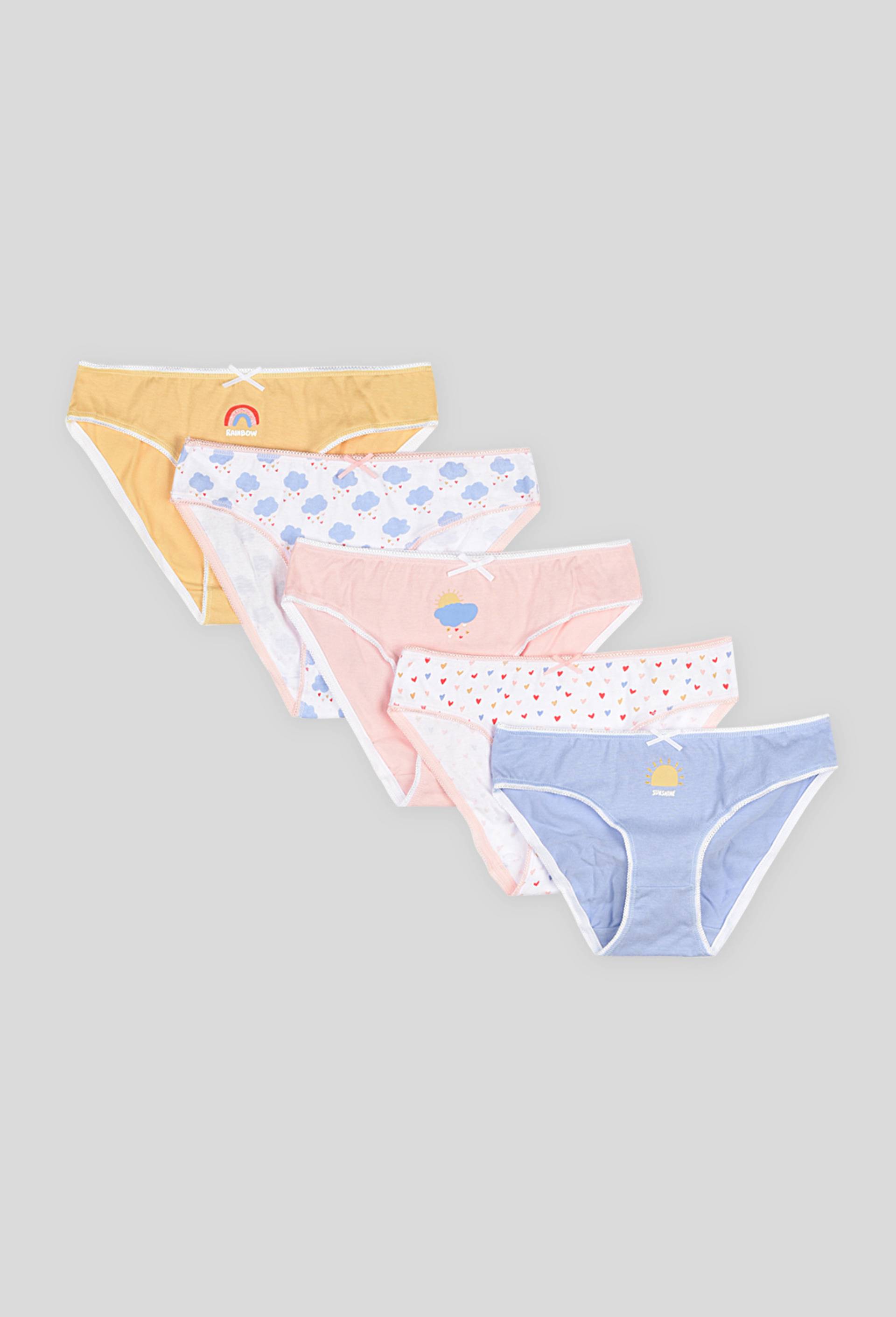 Lot de 5 culottes  imprimées, Blanc, large image number 0