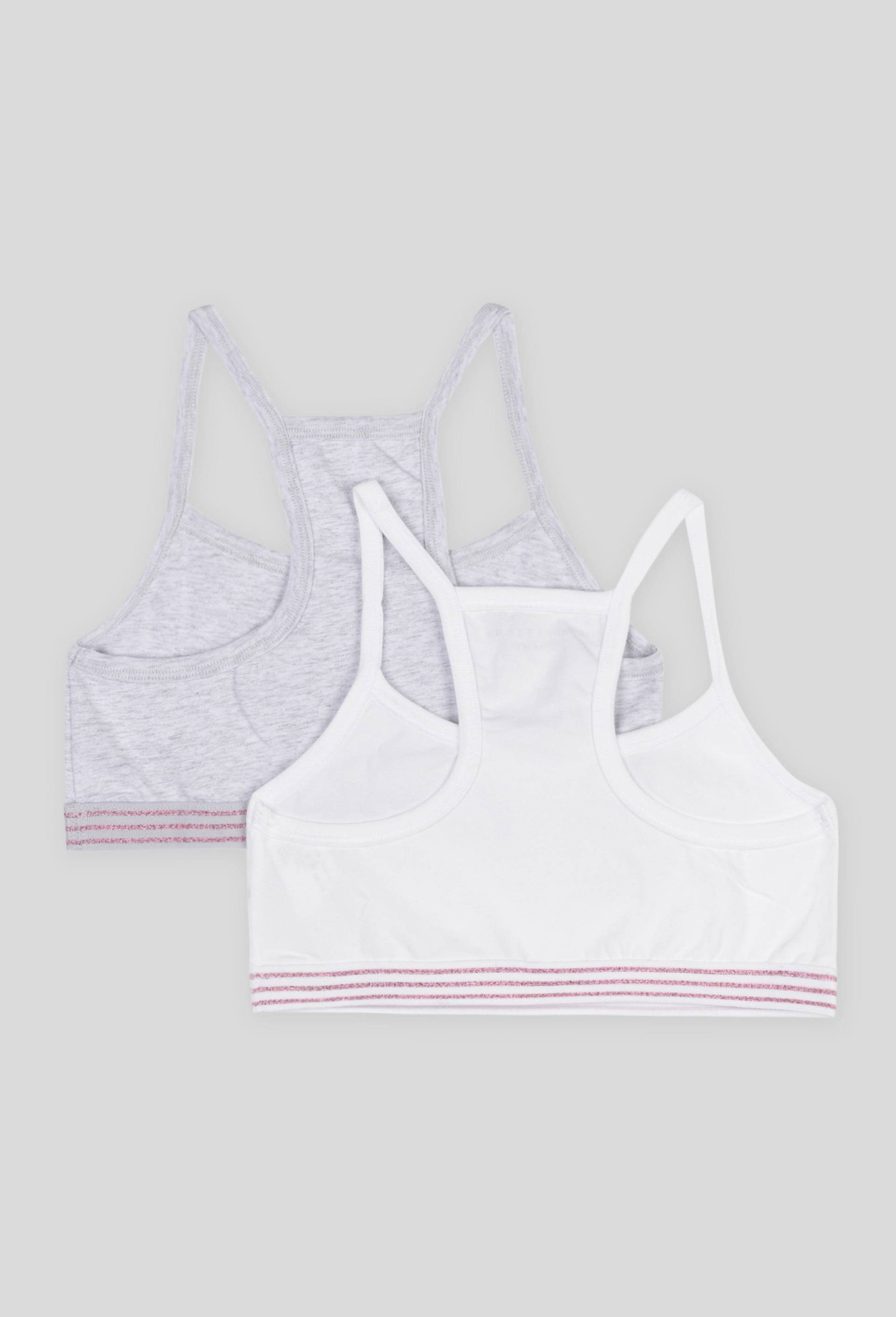 Lot de 2 brassières de sport certifiées Oekotex, Blanc, large image number 1