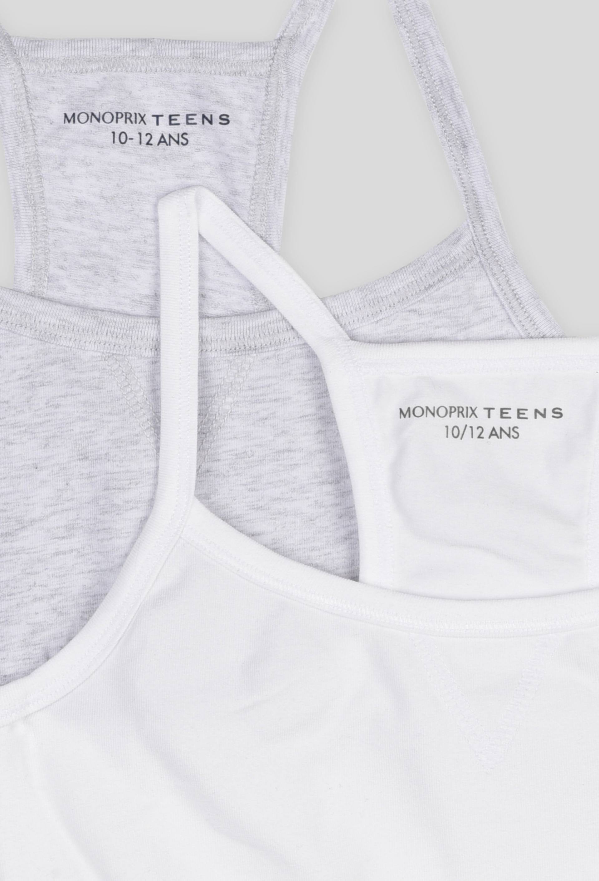 Lot de 2 brassières de sport certifiées Oekotex, Blanc, large image number 2.0