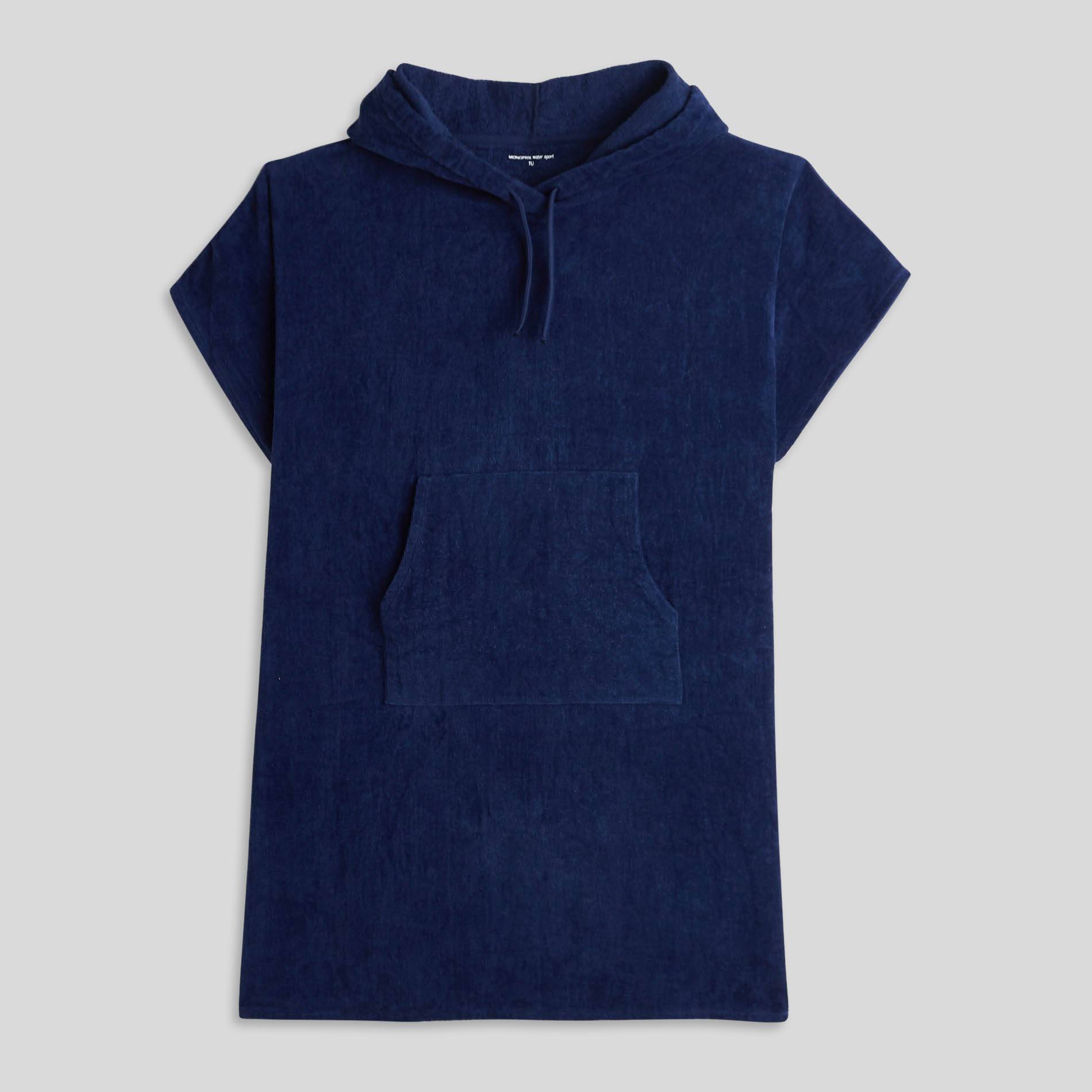 Poncho de plage en coton, Bleu foncé, large image number 2.0