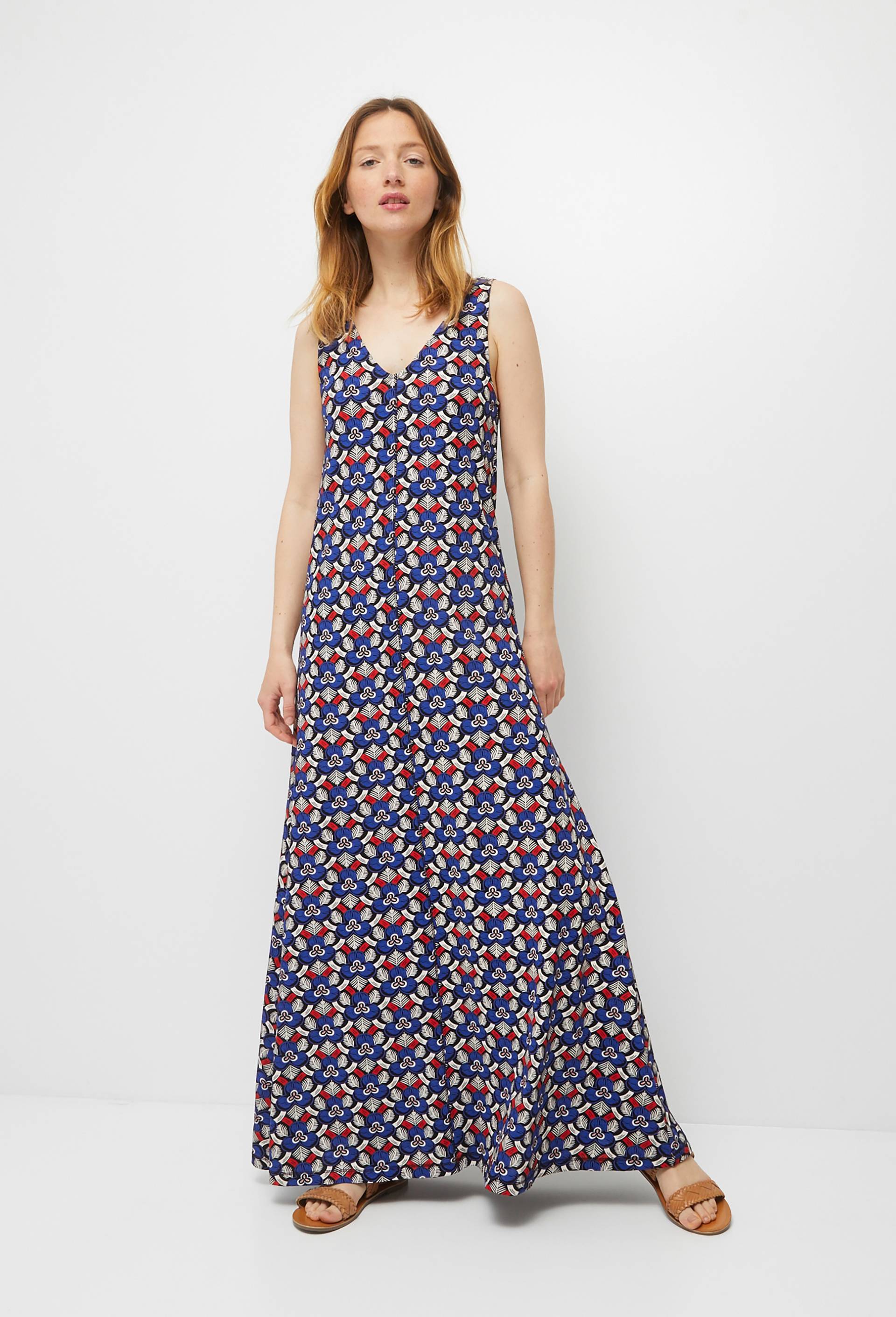 Robe imprimée en coton BIO, BLEU, large image number 0