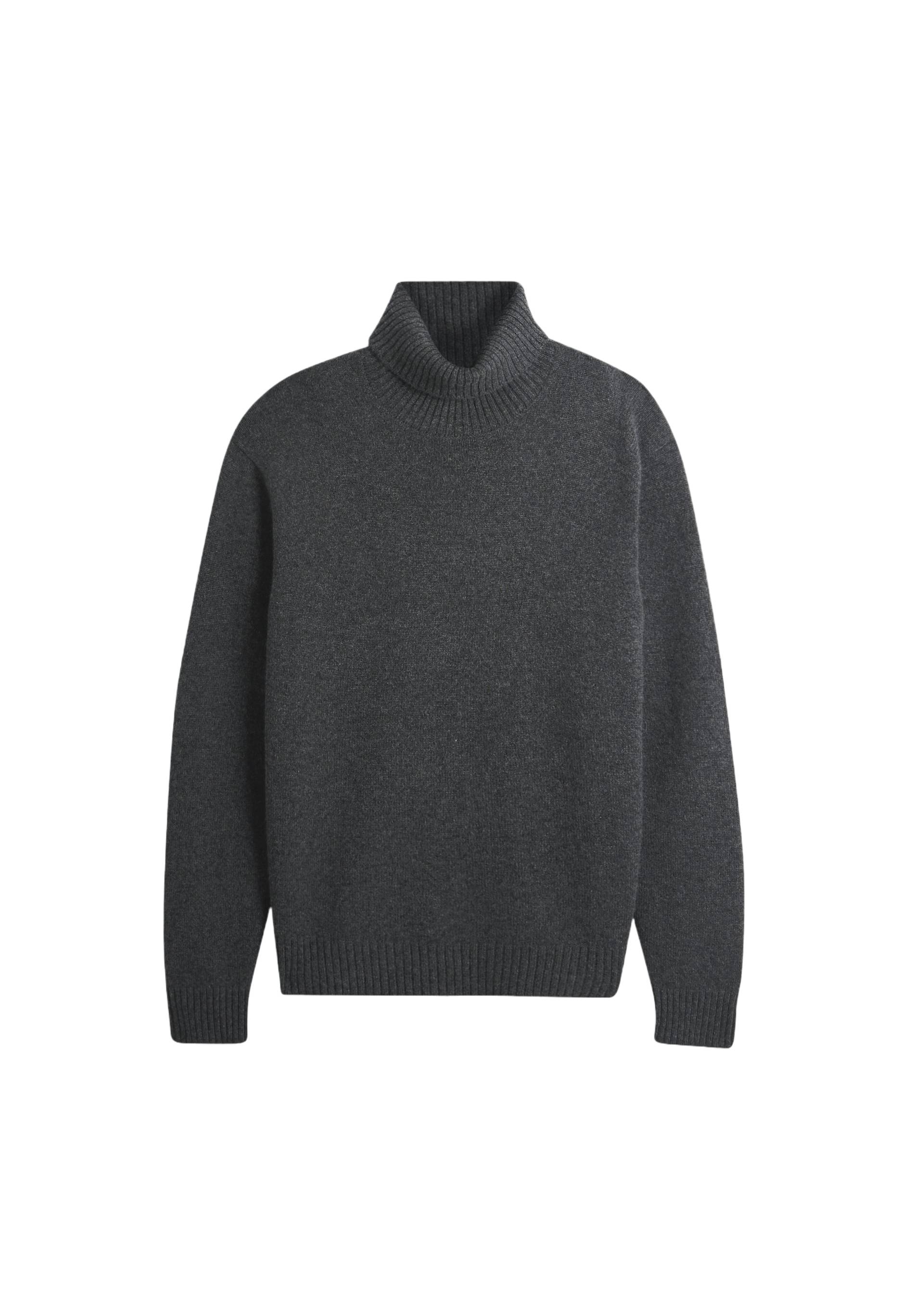 Pull col roul&eacute; en 100% cachemire, Gris fonc&eacute;, large image number 7