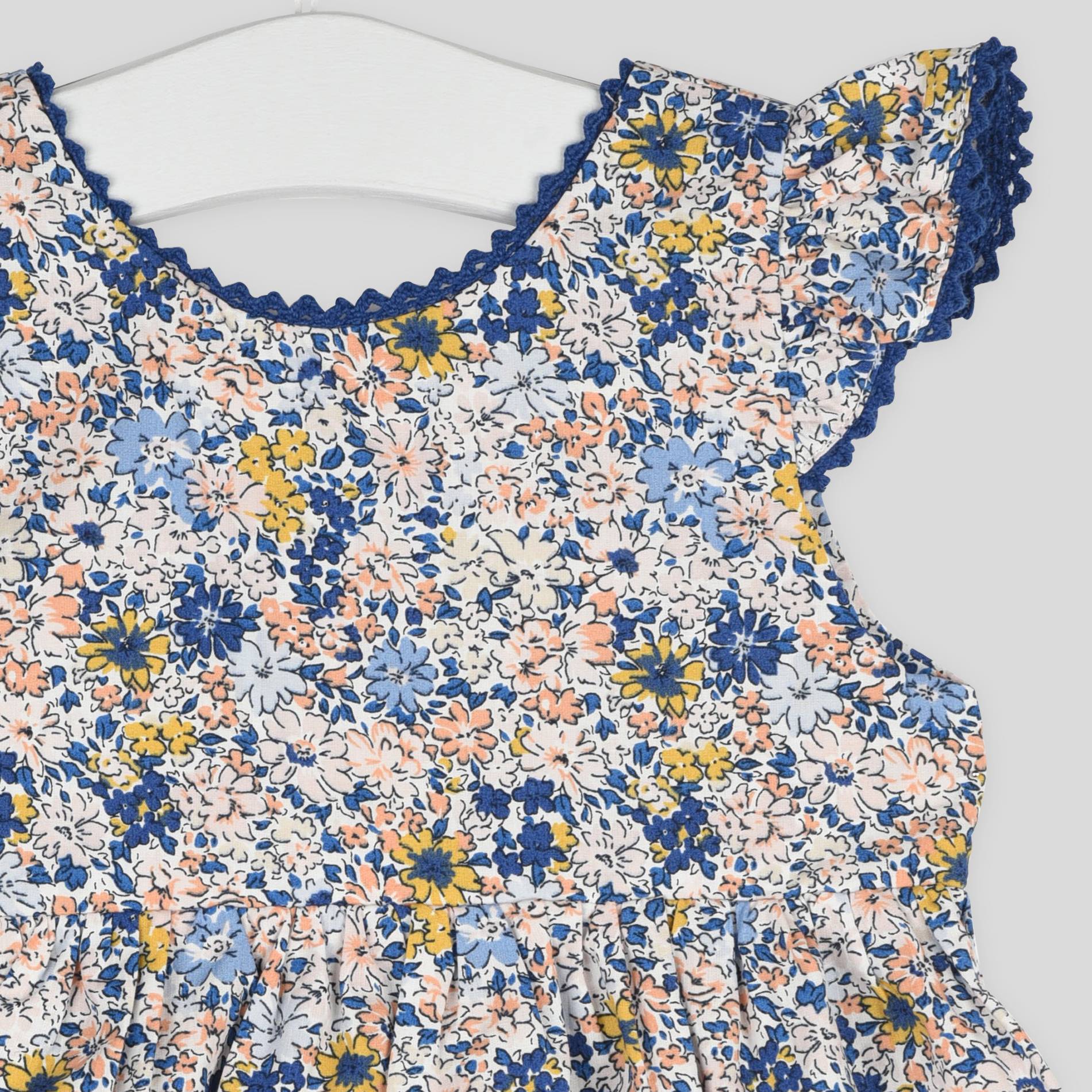 Robe avec bloomer assorti imprimés en coton BIO, Bleu, large image number 1.0