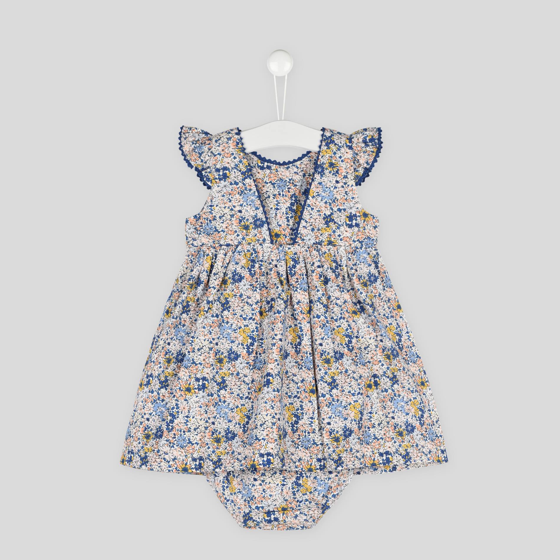 Robe avec bloomer assorti imprimés en coton BIO, Bleu, large image number 2