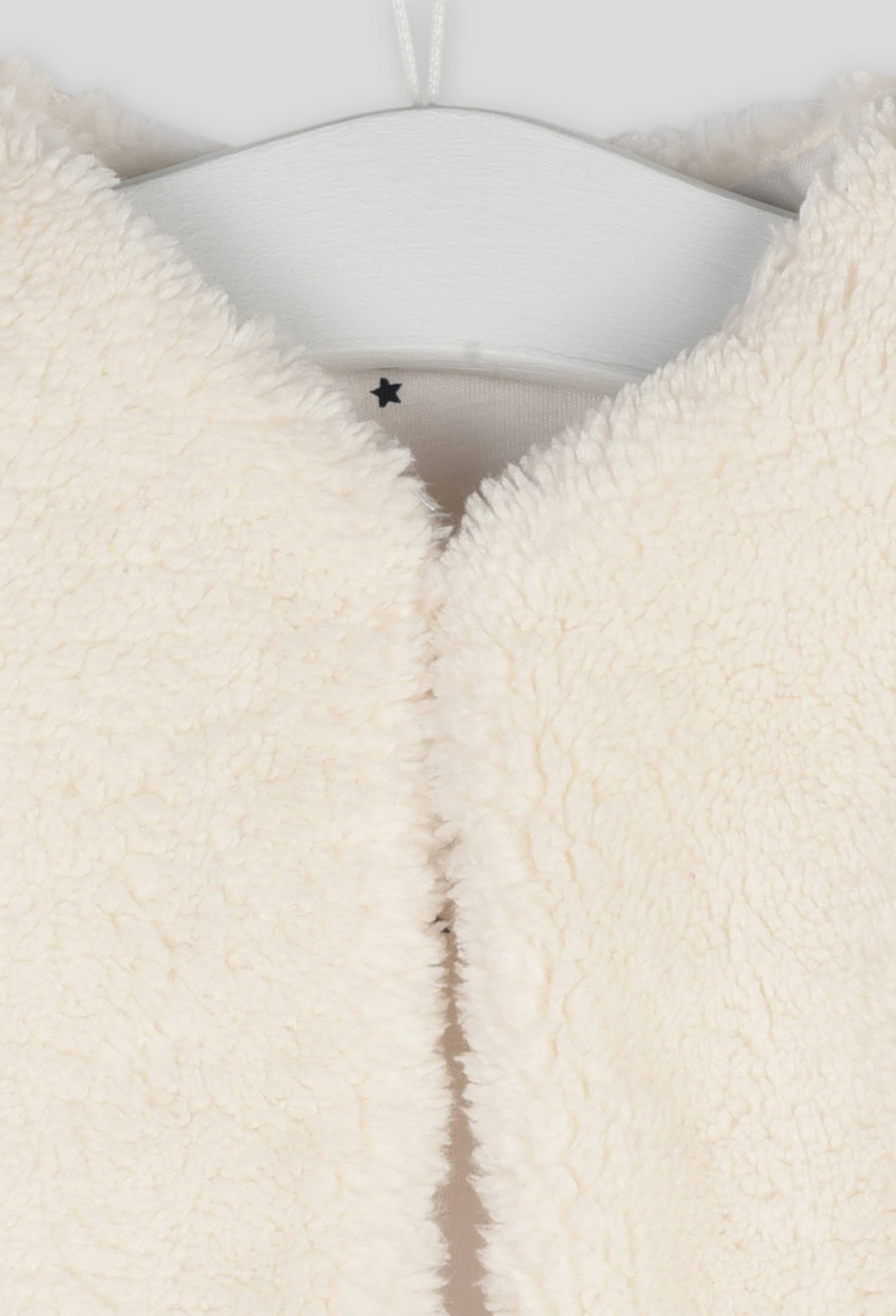 Gilet sans manches uni, effet mouton, Ecru, large image number 2