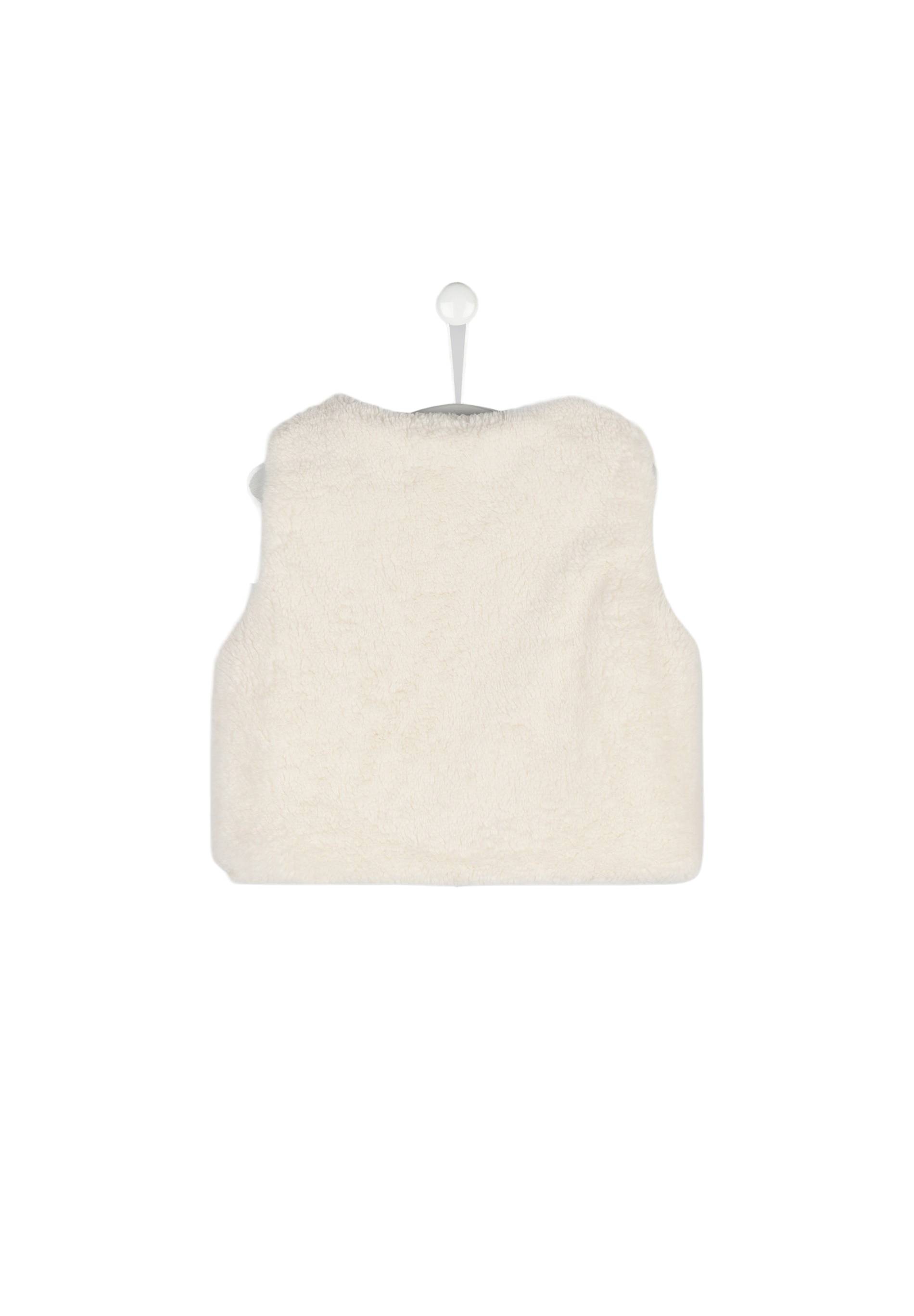 Gilet sans manches uni, effet mouton, Ecru, large image number 4.0