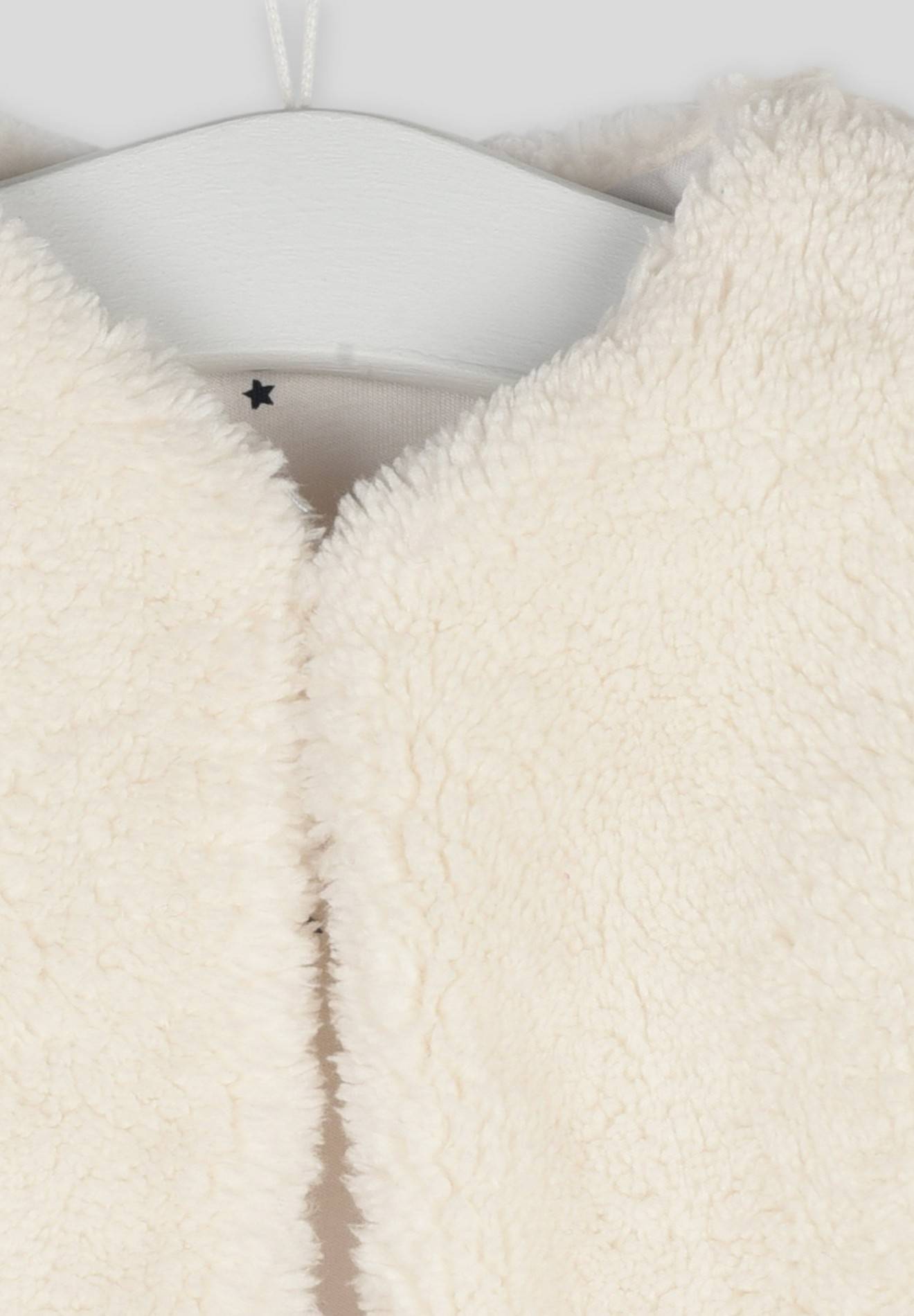 Gilet sans manches uni, effet mouton, Ecru, large image number 5