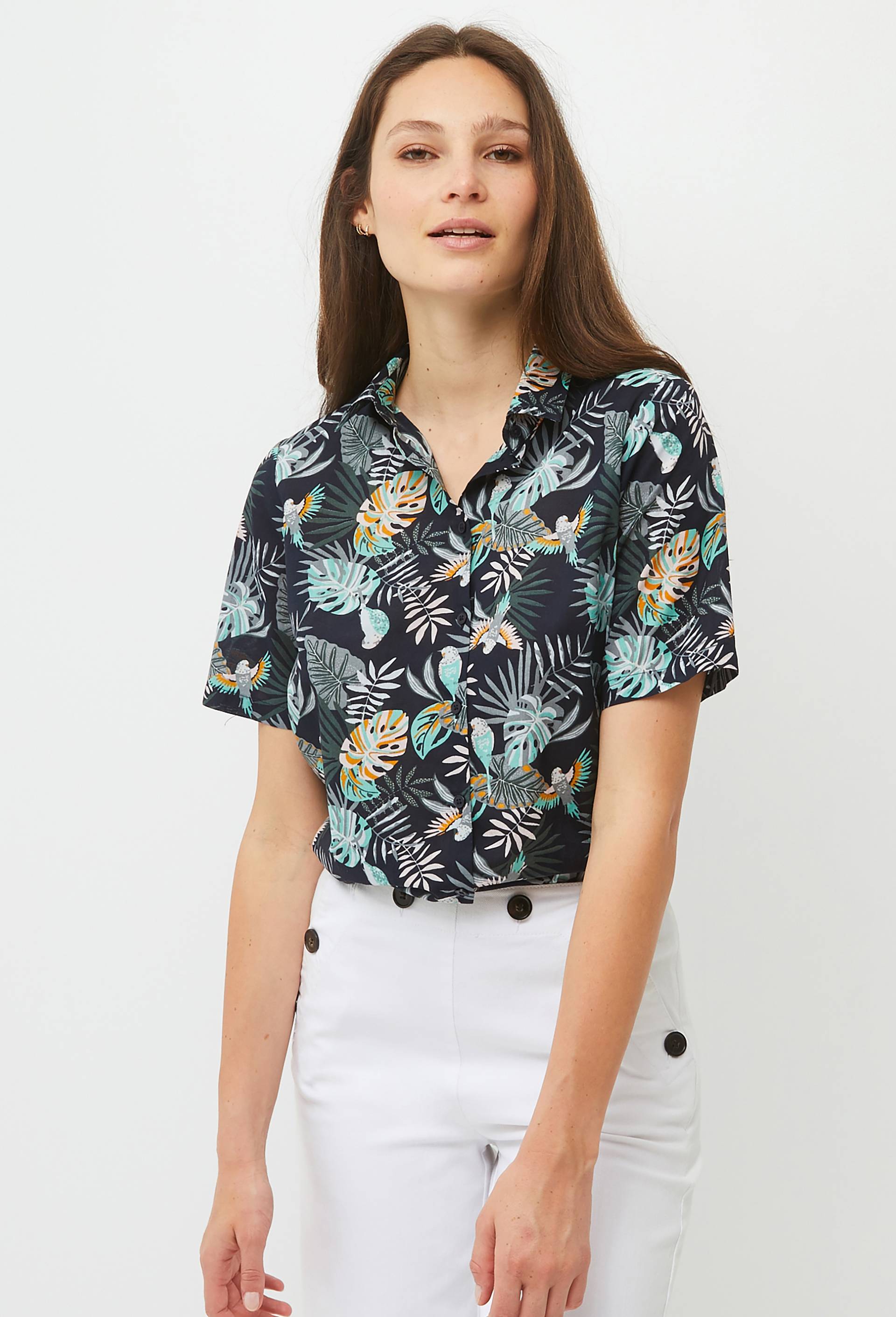 Chemise manches courtes en coton BIO, Bleu fonc&eacute;, large image number 0