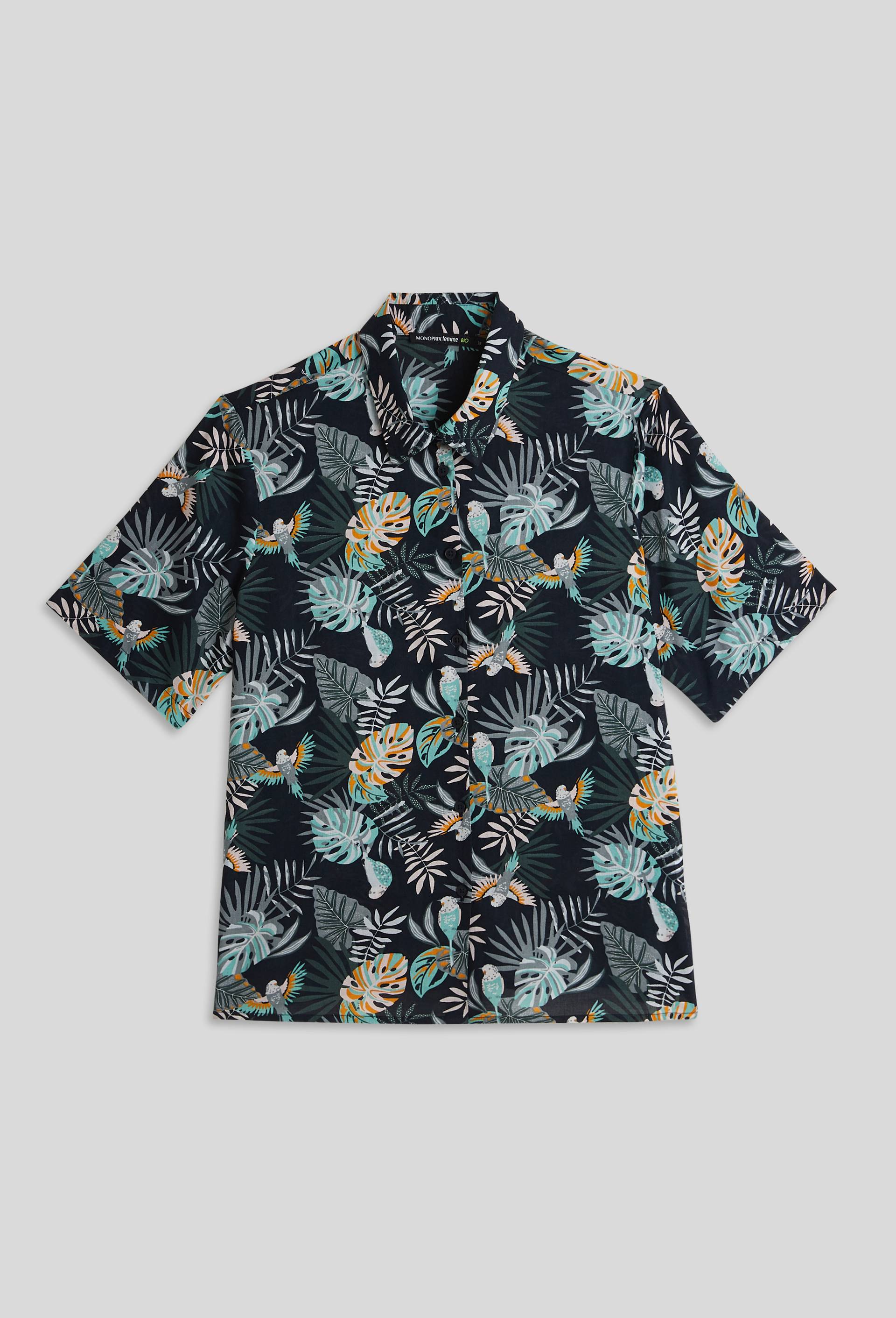 Chemise manches courtes en coton BIO, Bleu fonc&eacute;, large image number 2