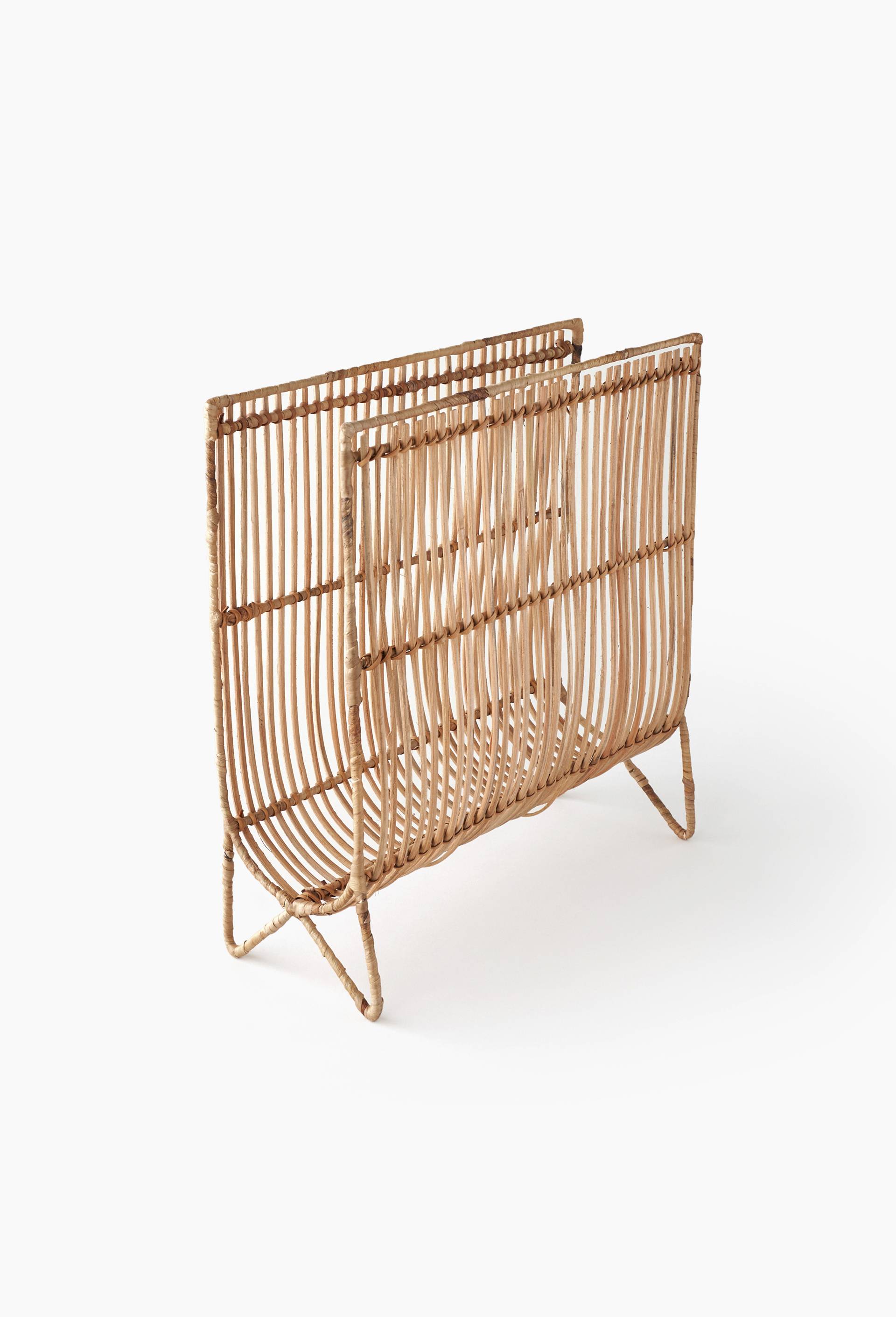 Porte-revues, H39x34x14cm, en rotin, Beige, large image number 0.0