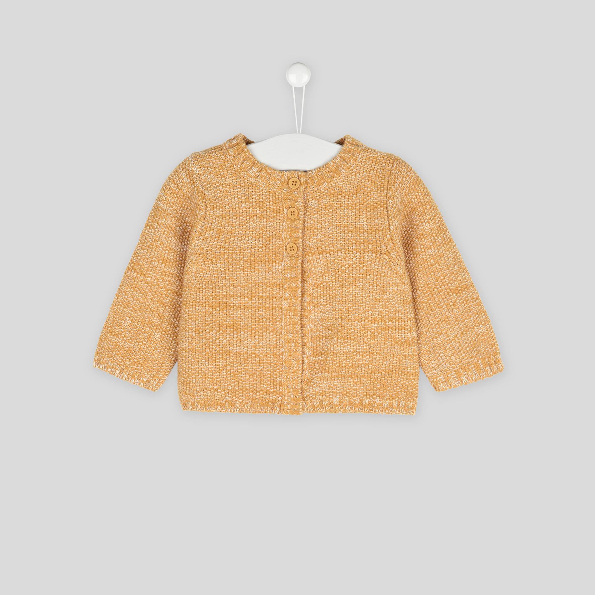 Cardigan en coton issu de l agriculture biologique certifié Oeko-tex, Jaune, large image number 0.0