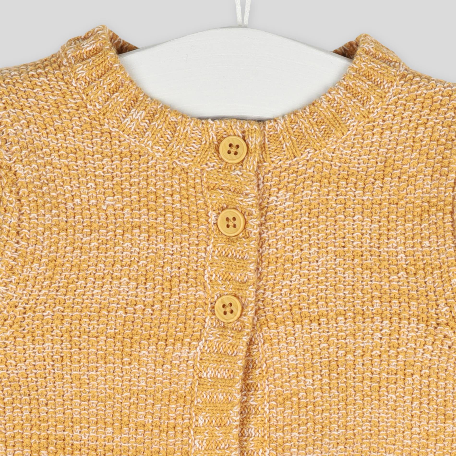 Cardigan en coton issu de l agriculture biologique certifié Oeko-tex, Jaune, large image number 2.0