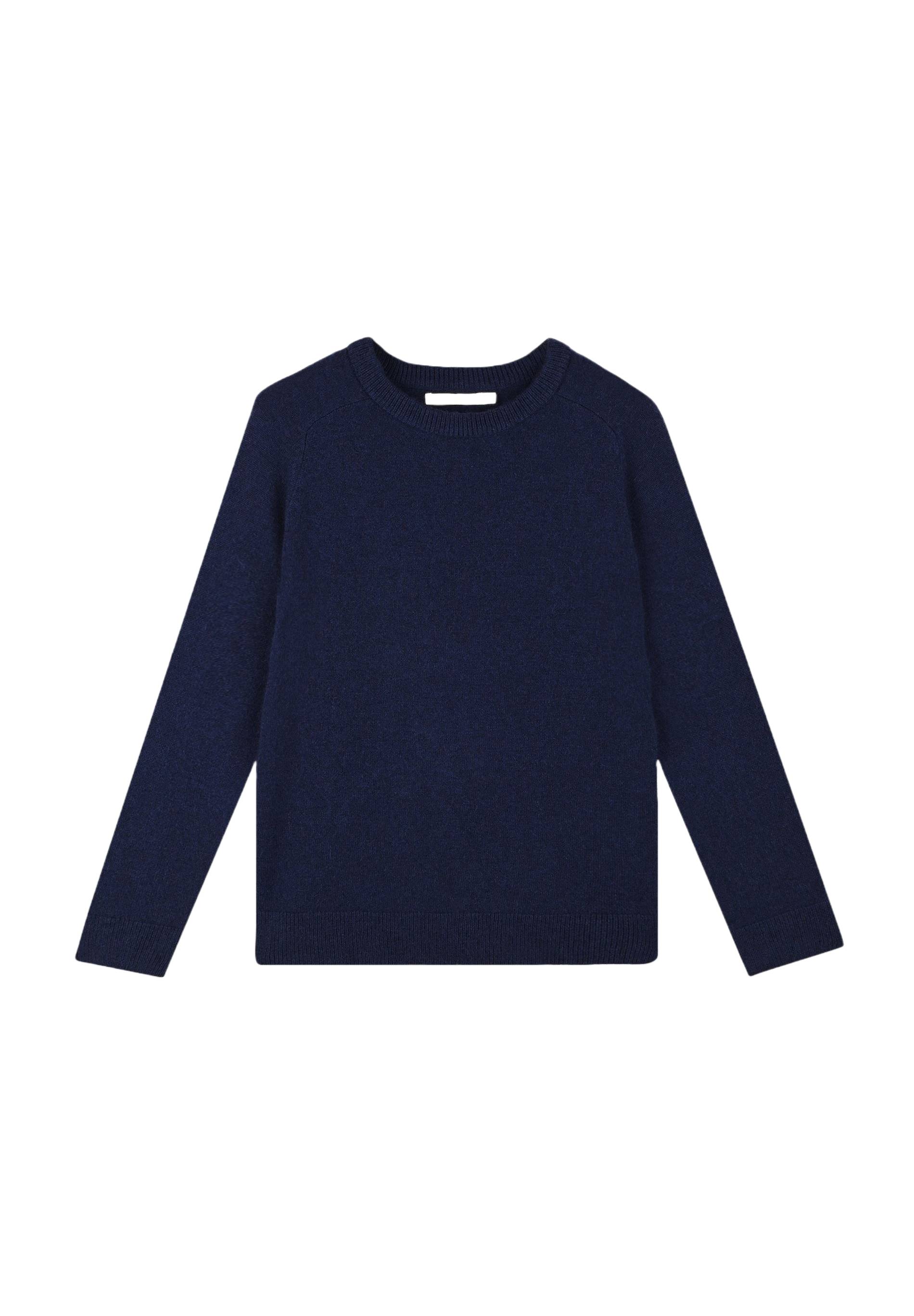 Pull uni col rond en 100% cachemire, Bleu foncé, large image number 3