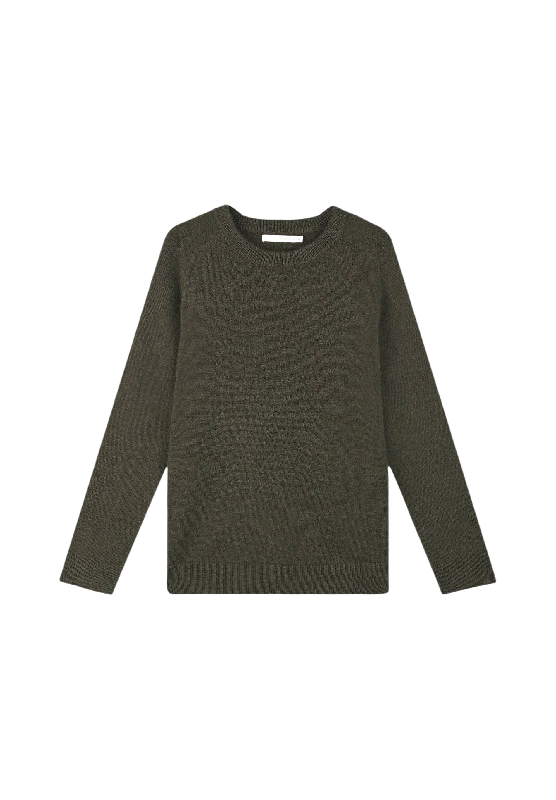 Pull uni col rond en 100% cachemire, Vert foncé, large image number 3
