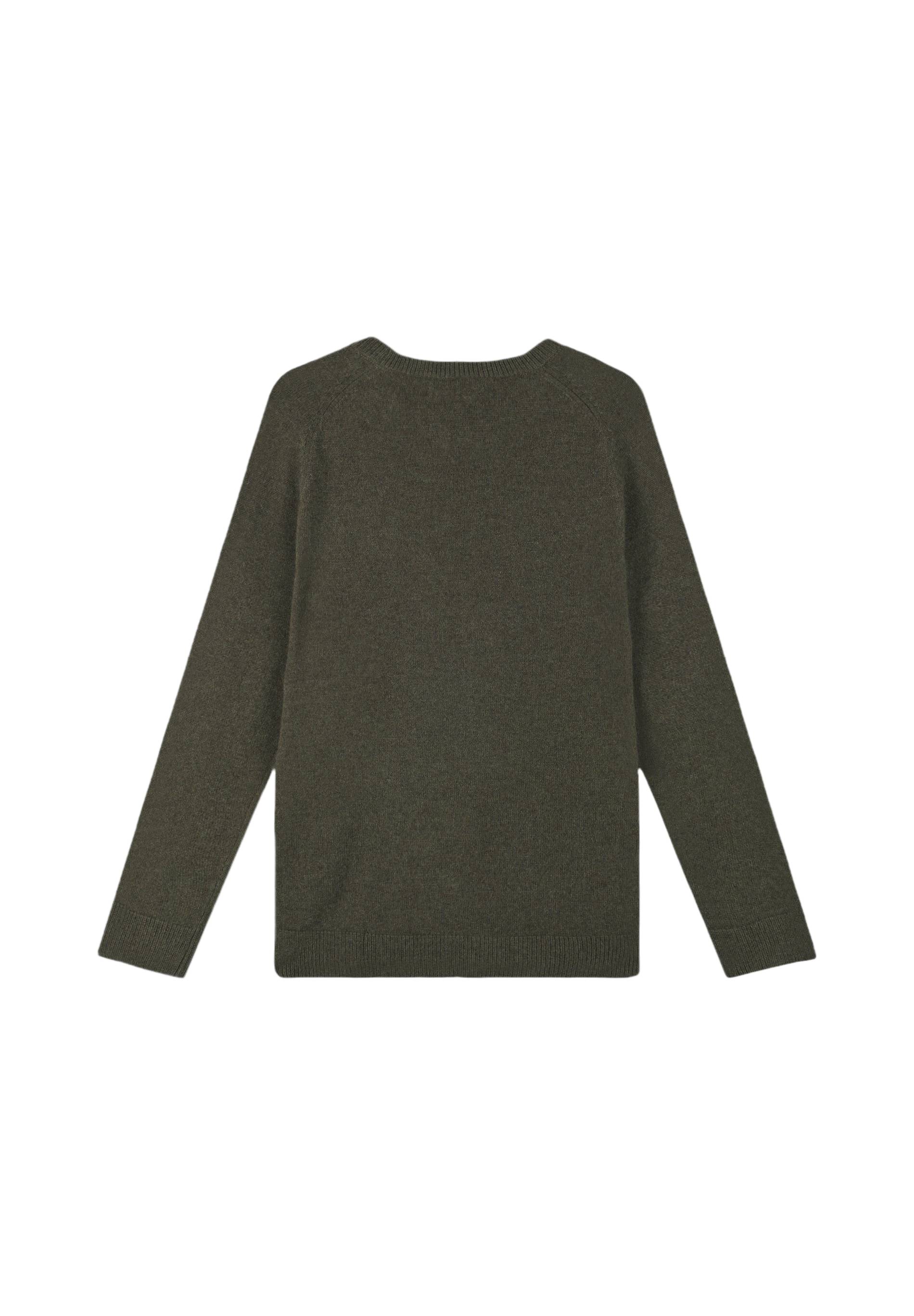 Pull uni col rond en 100% cachemire, Vert foncé, large image number 4
