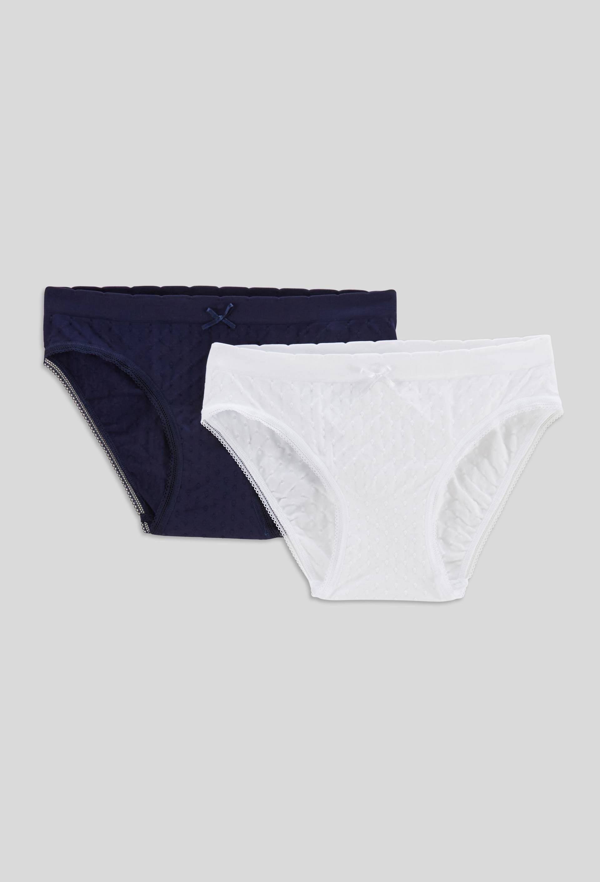 Lot de 2 culottes unies sans coutures, Bleu fonc&eacute;, large image number 0