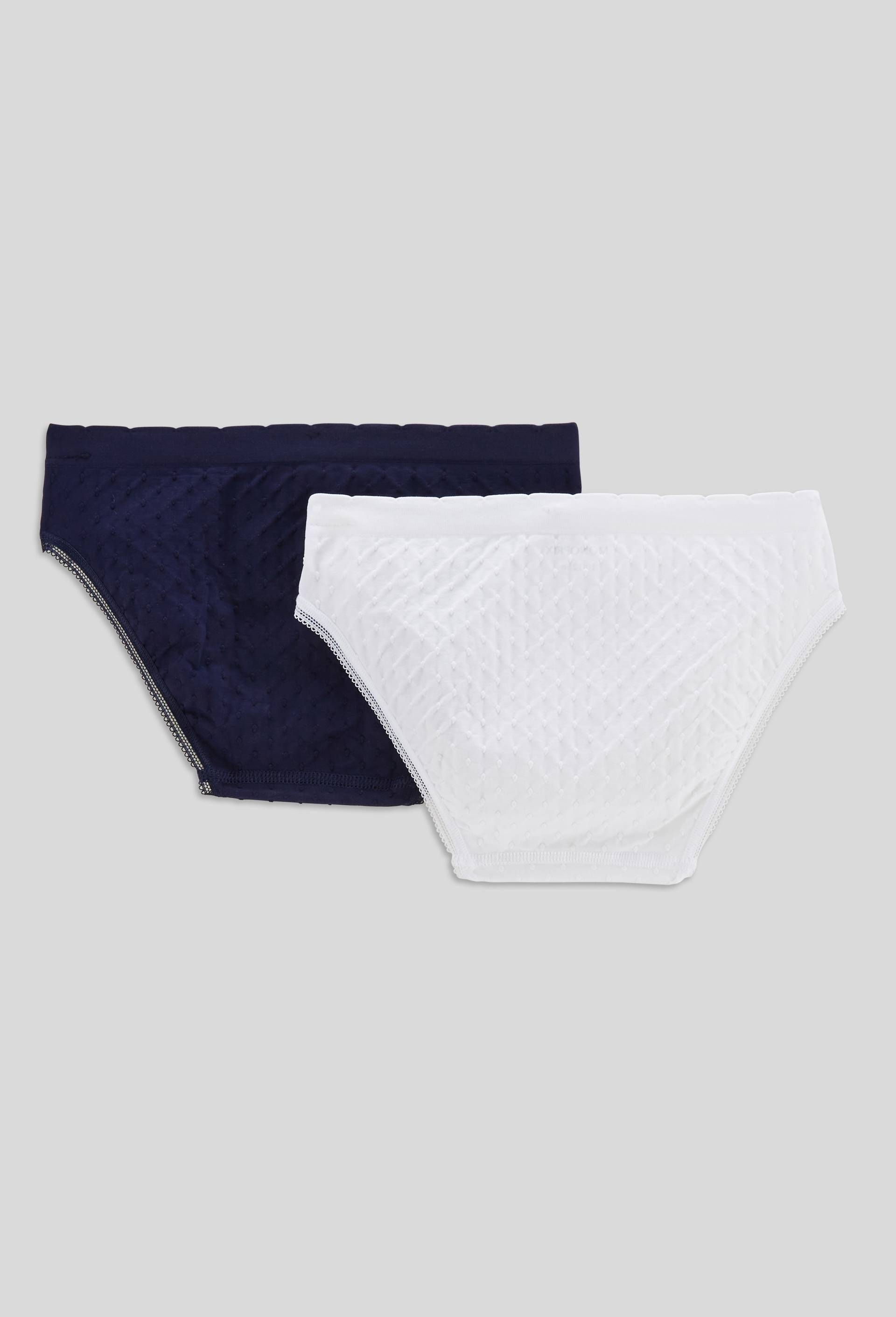 Lot de 2 culottes unies sans coutures, Bleu fonc&eacute;, large image number 1