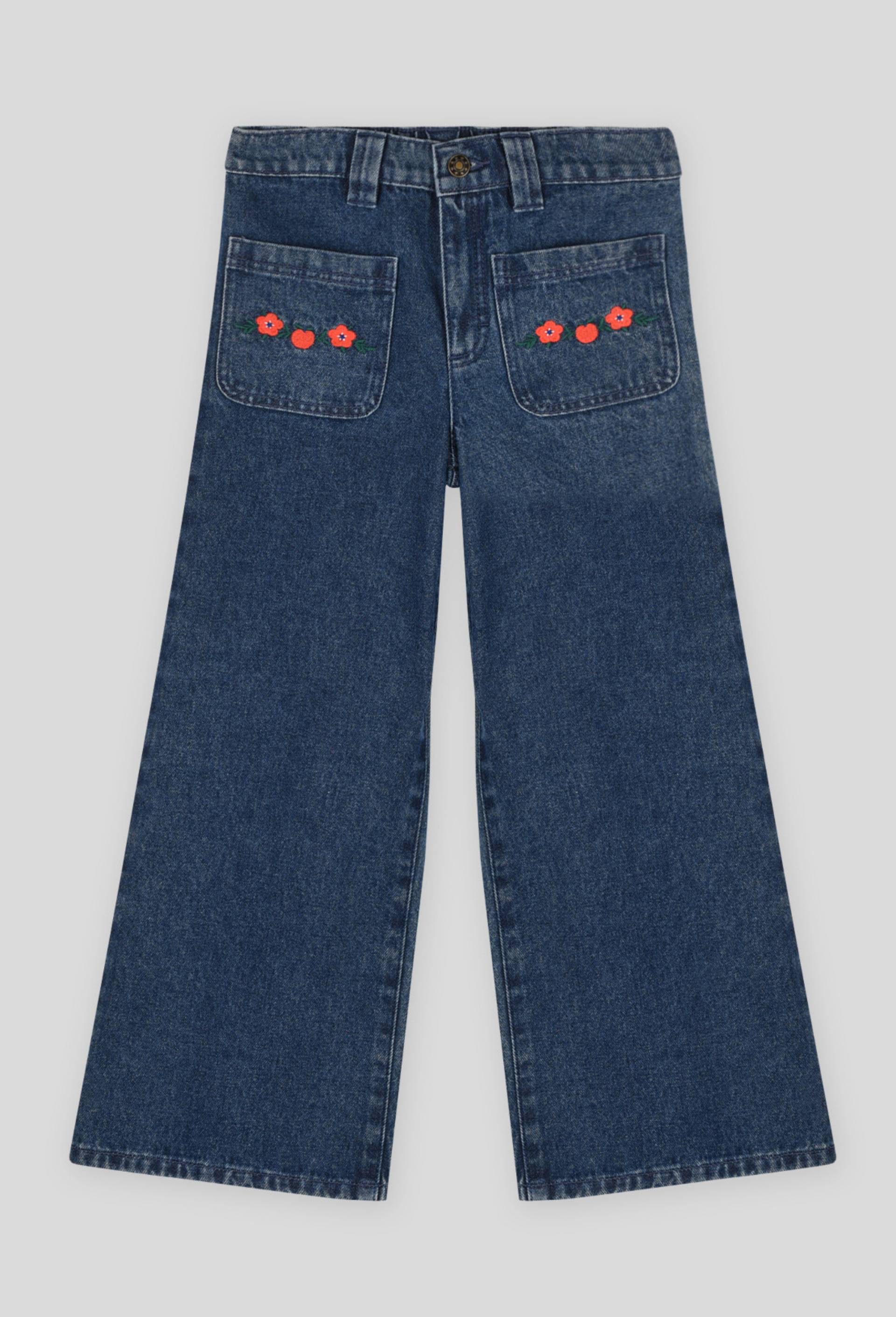 Jean large certifié Oekotex, Bleu foncé, large image number 0