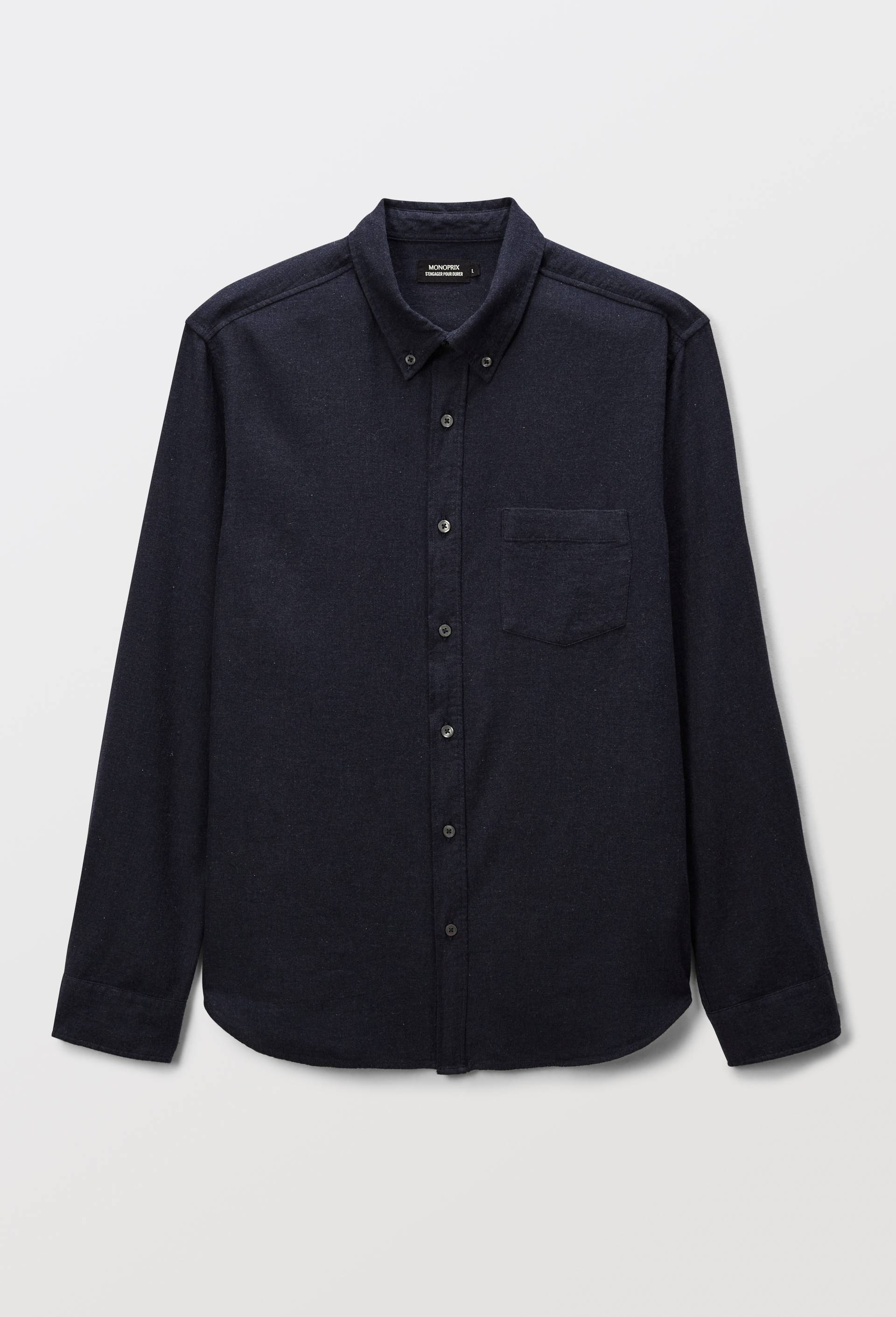 Chemise manches longues en flanelle de coton BIO GOTS, Bleu fonc&eacute;, large image number 3.0