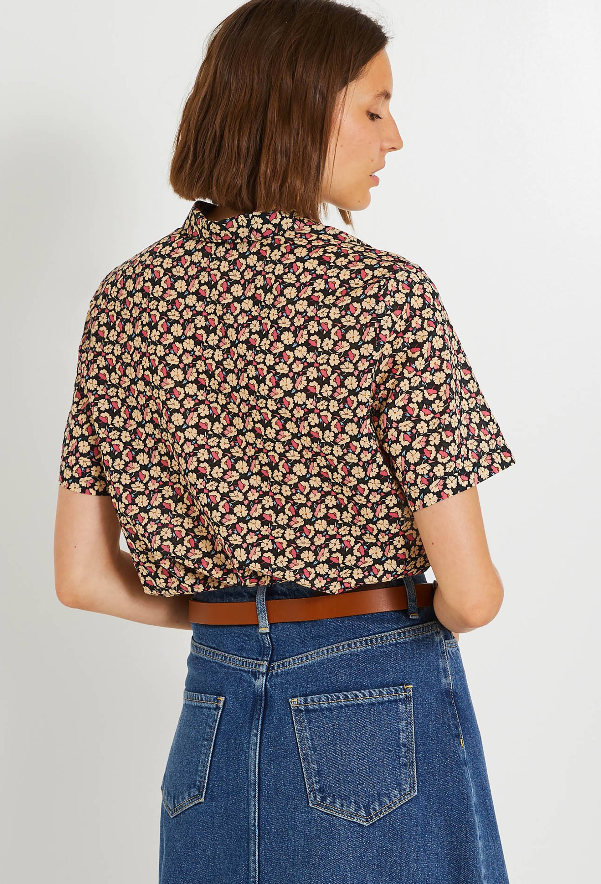 Chemise manches courtes en coton BIO, Noir, large image number 1.0
