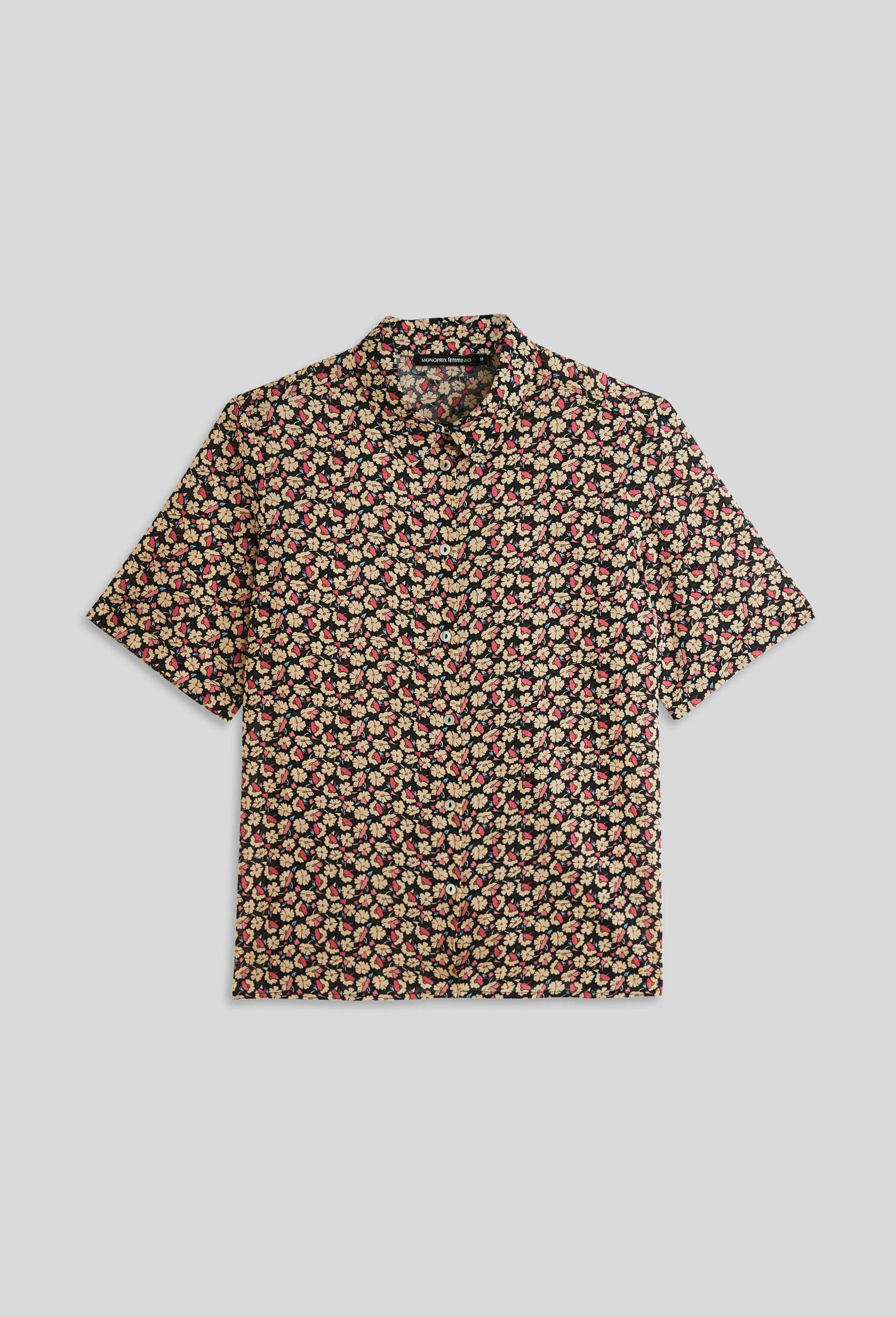Chemise manches courtes en coton BIO, Noir, large image number 2