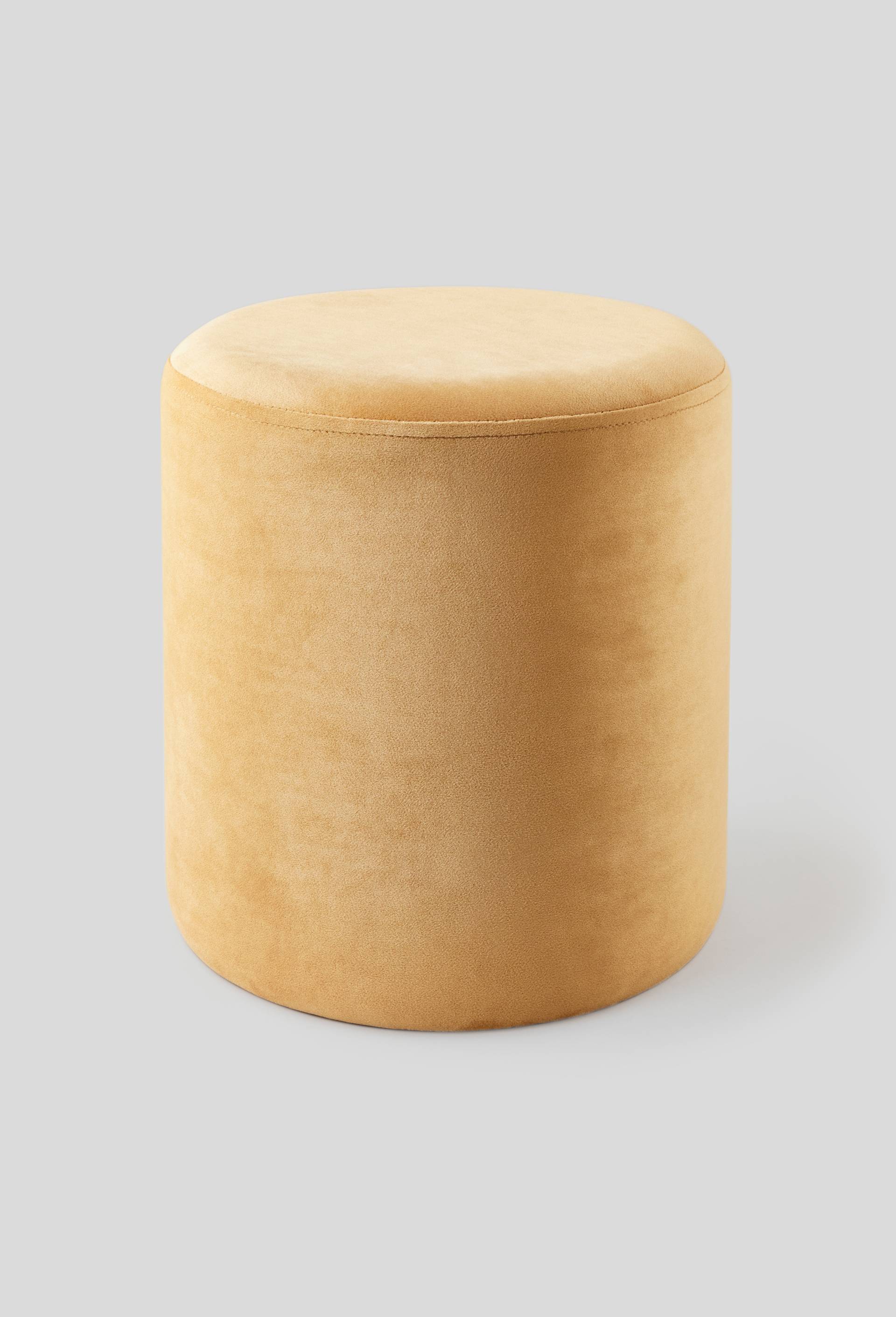 Pouf en velours, Beige, large image number 0