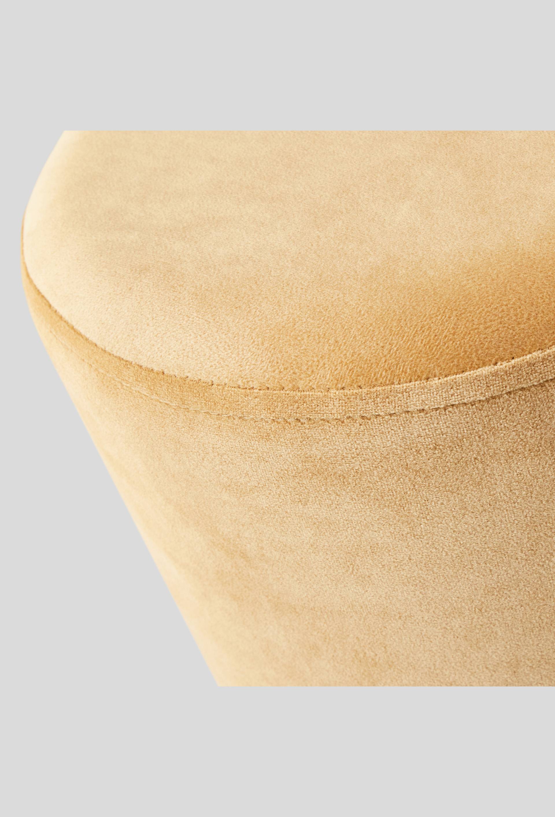 Pouf en velours, Beige, large image number 1