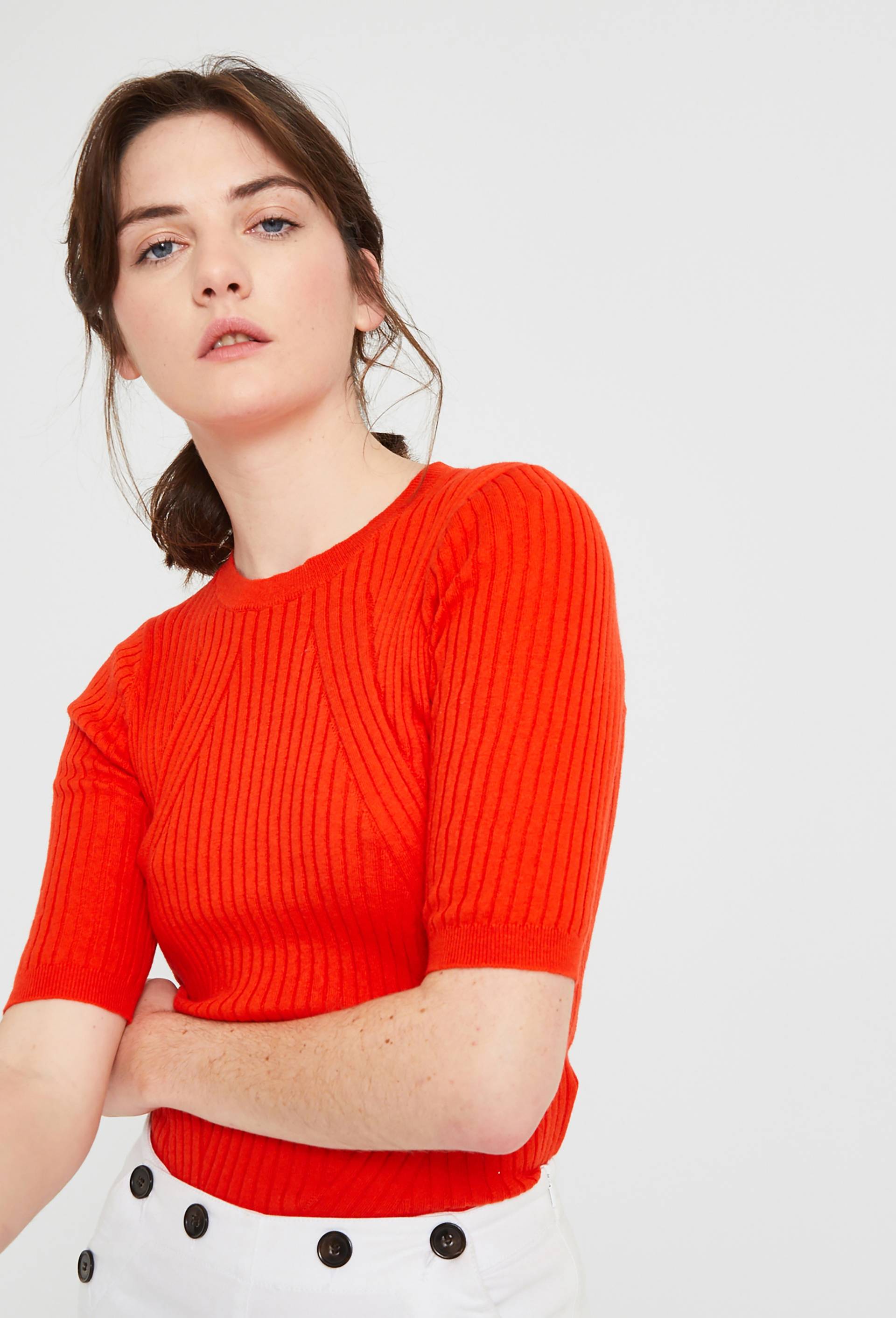 Pull manches courtes contenant du Cachemire - MONOPRIX FEMME - Modalova