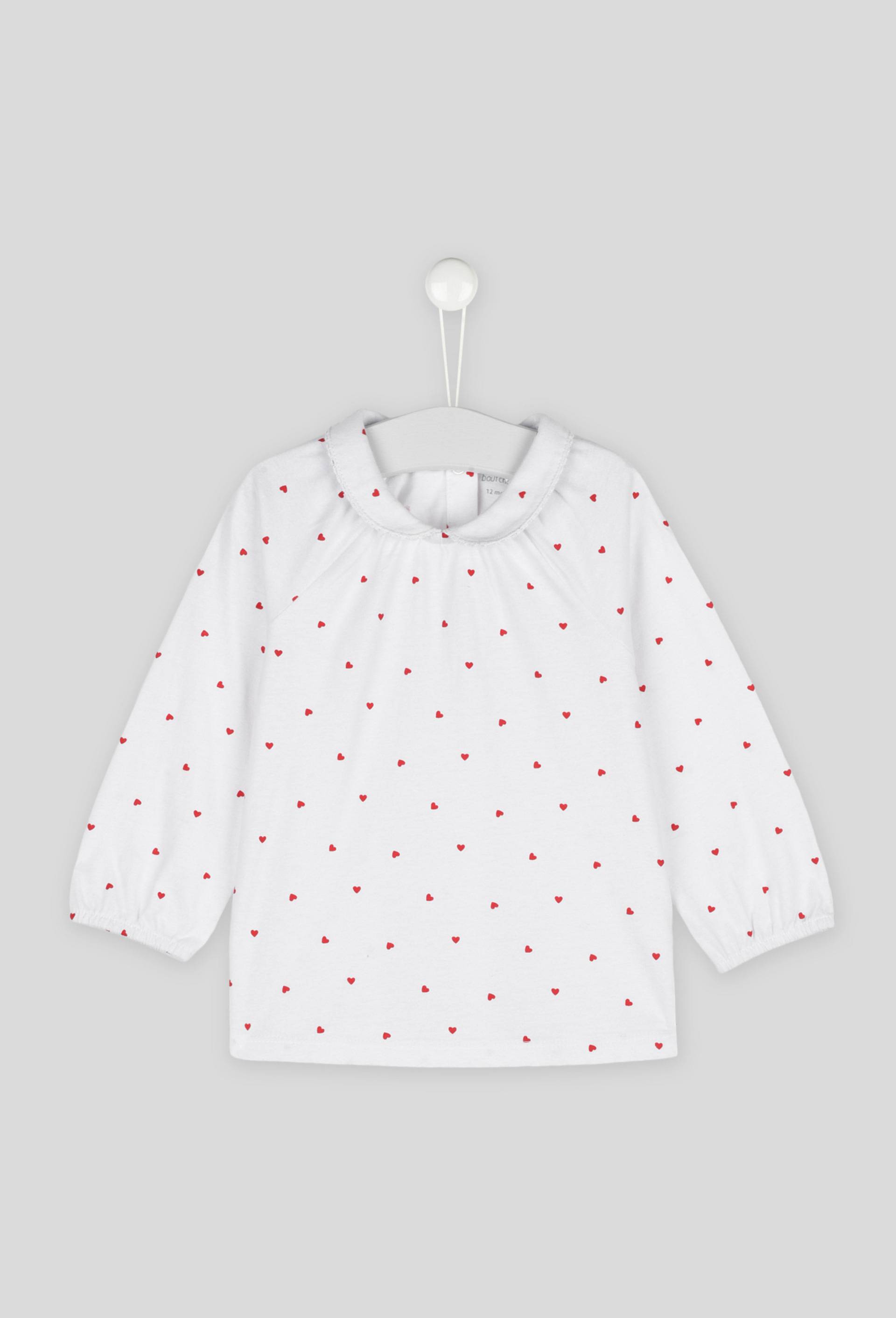Blouse imprim{e en coton BIO, Rose clair, large image number 0.0