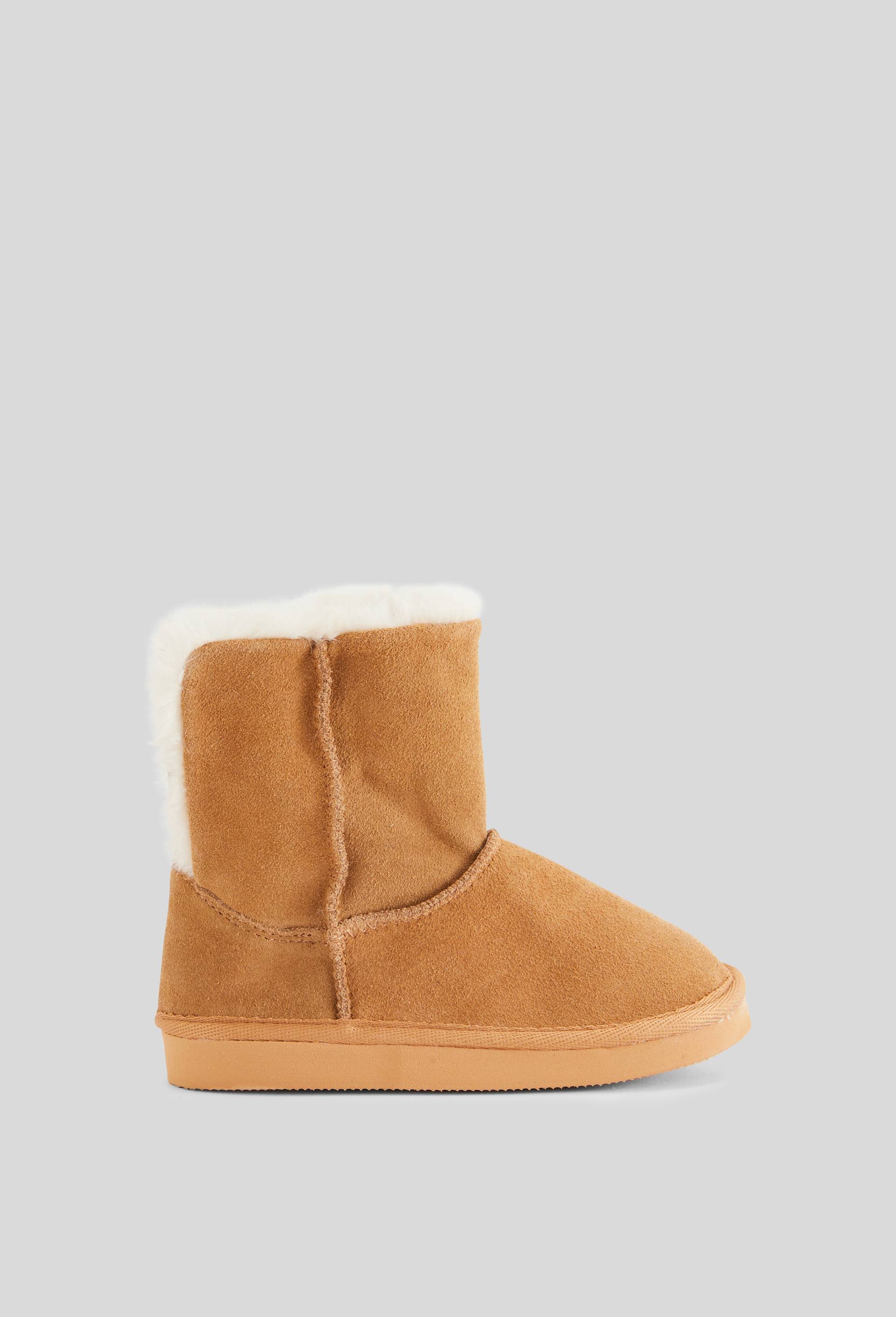 Bottines fourr&eacute;es en cuir, Beige, large image number 1