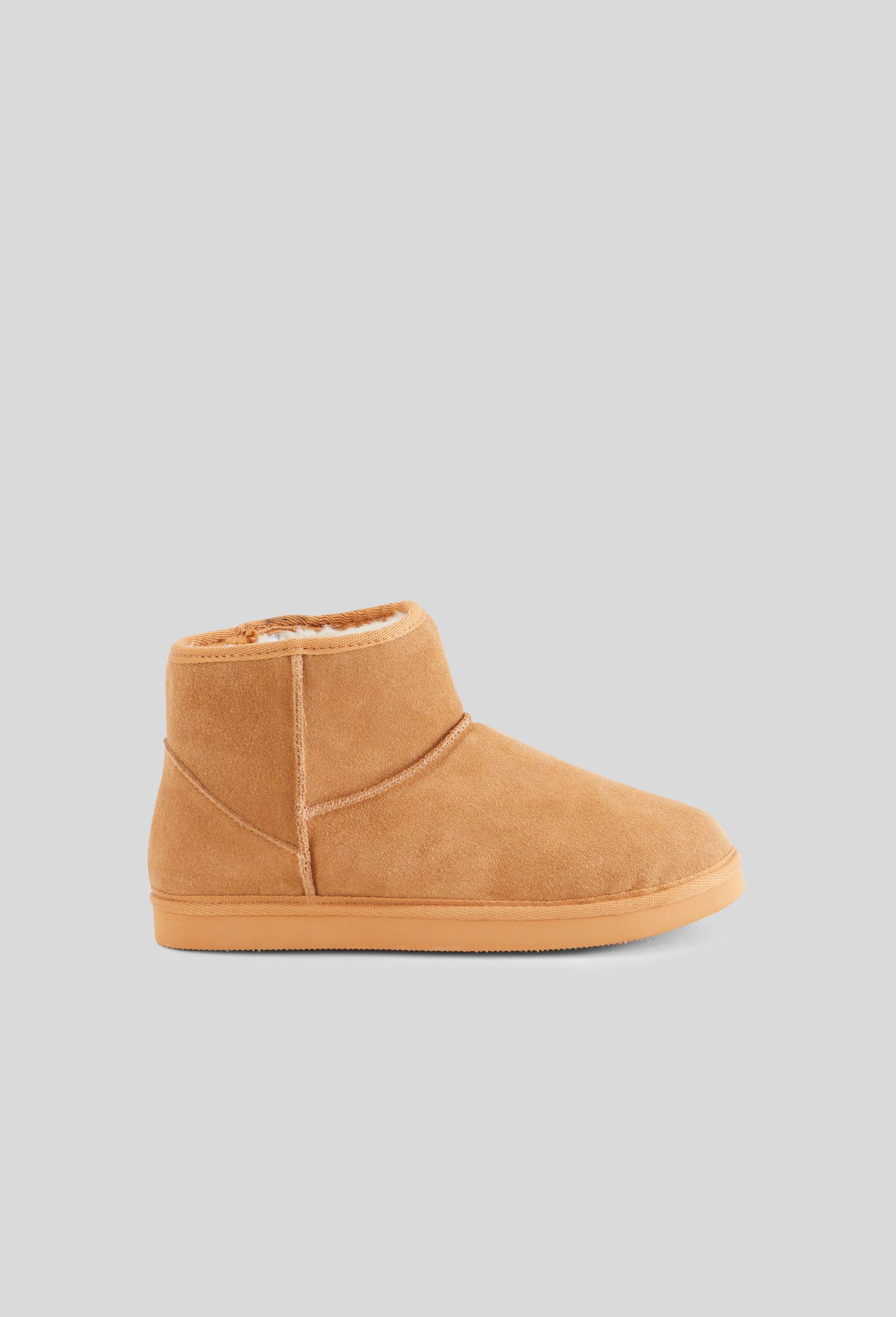 Bottines fourrées en cuir, Beige, large image number 0