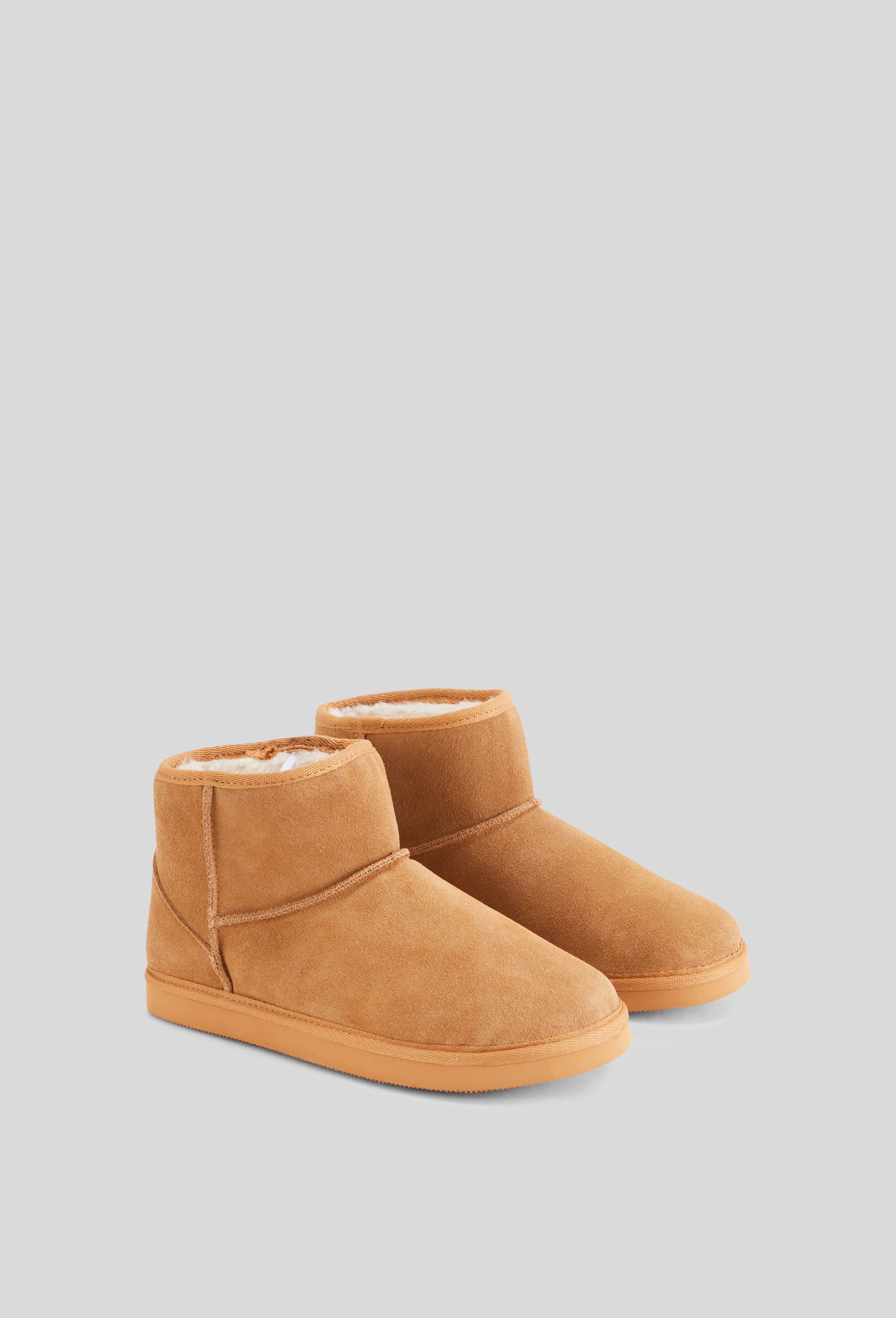 Bottines fourr&eacute;es en cuir, Beige, large image number 0