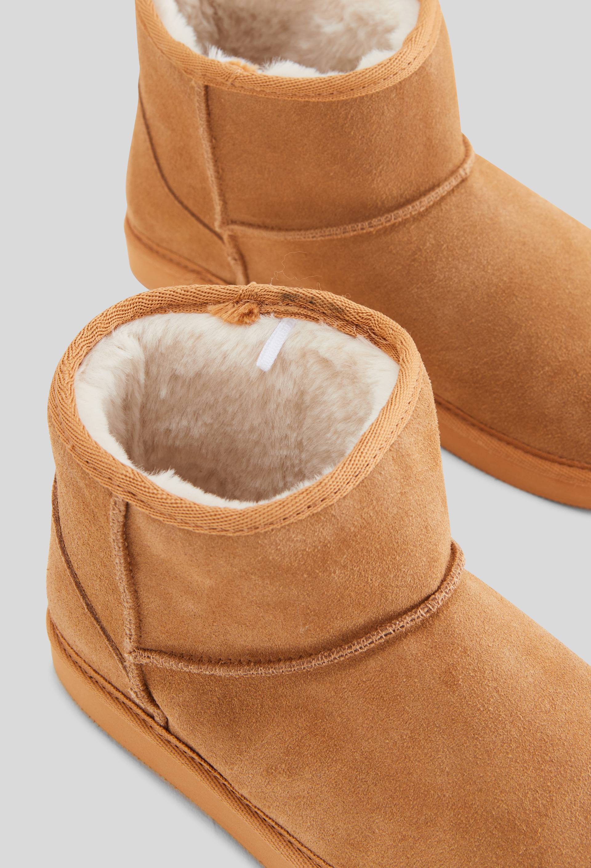 Bottines fourr&eacute;es en cuir, Beige, large image number 2