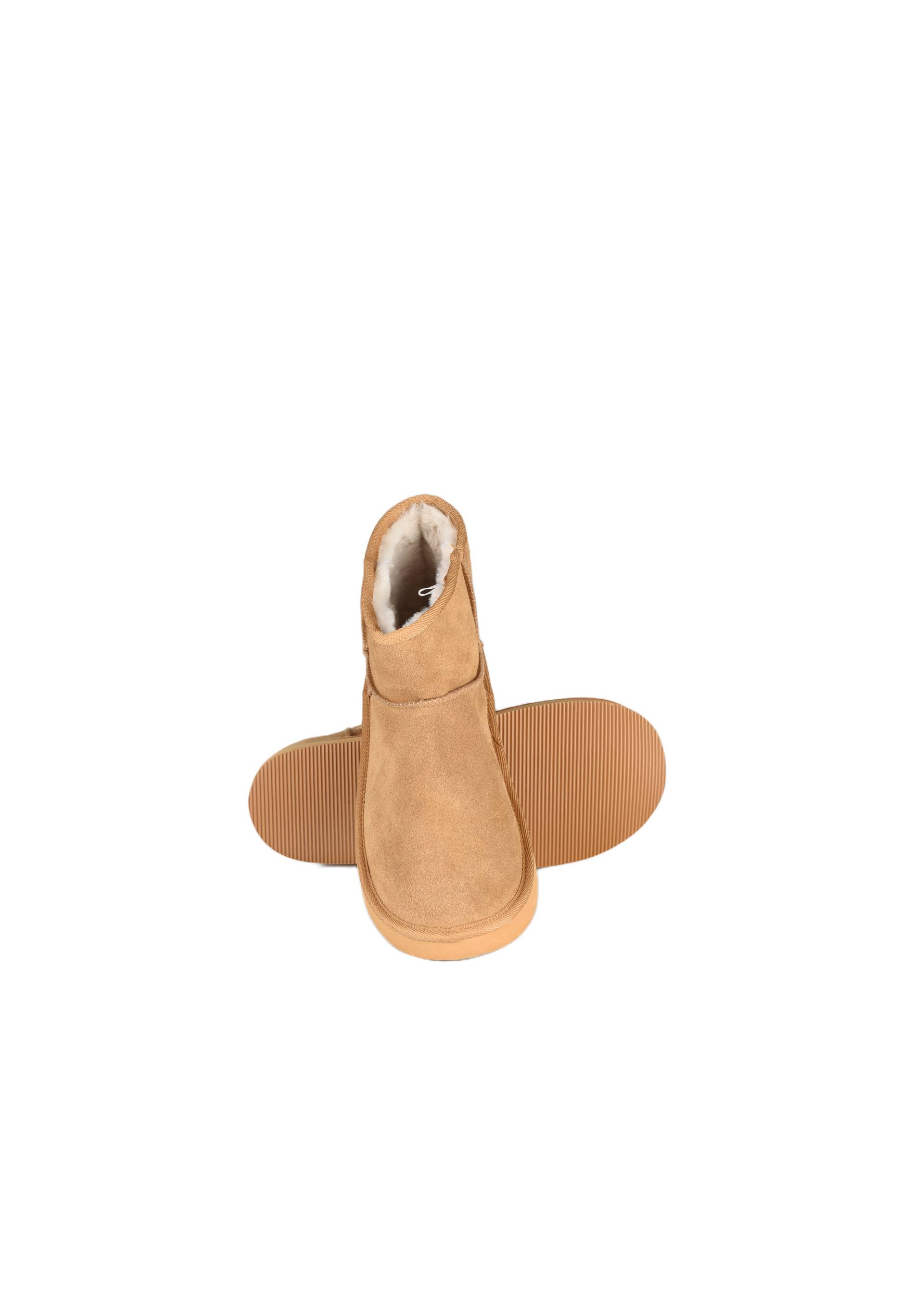 Bottines fourr&eacute;es en cuir, Beige, large image number 4