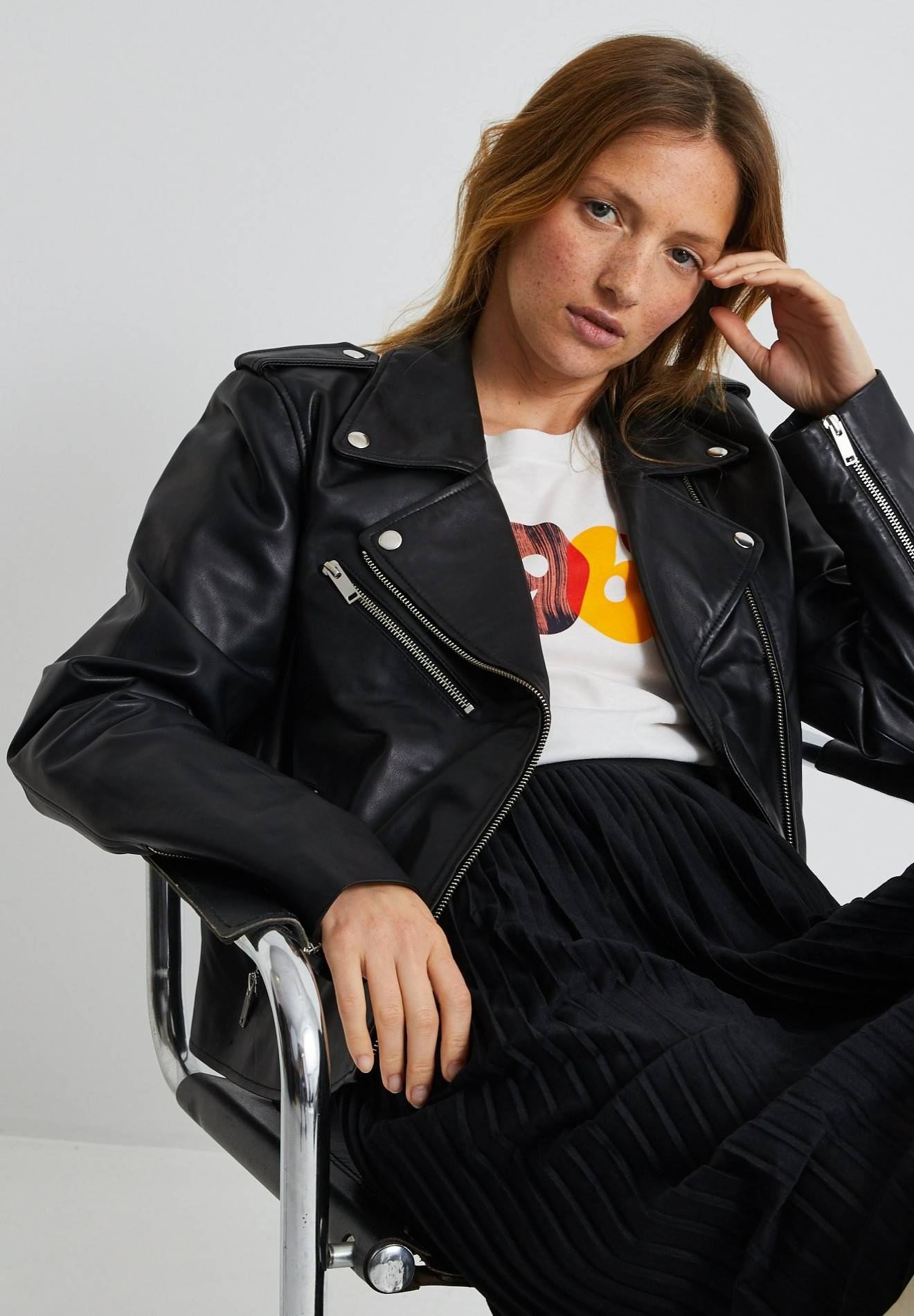 Perfecto en cuir, Noir, large image number 3