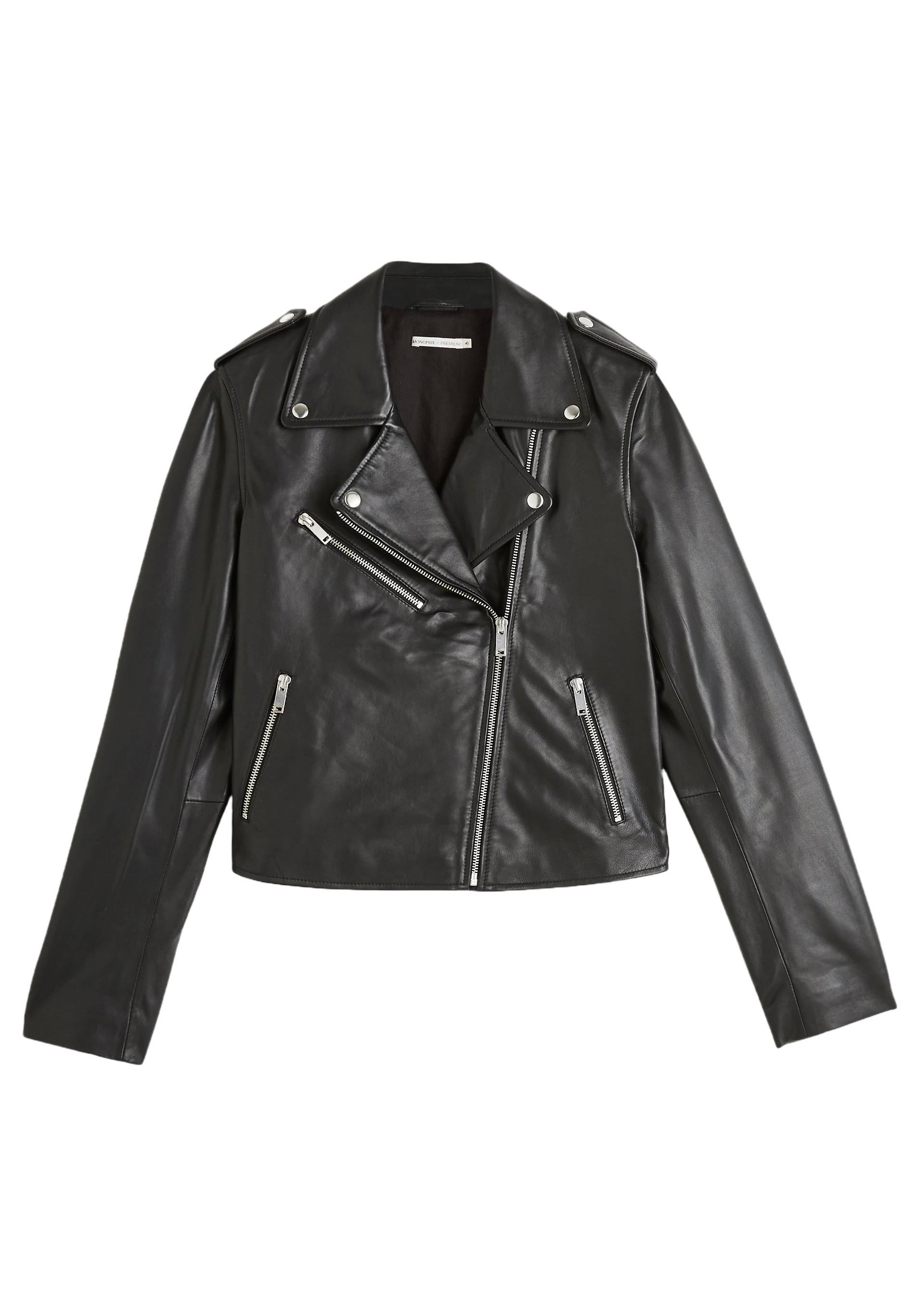 Perfecto en cuir, Noir, large image number 5.0