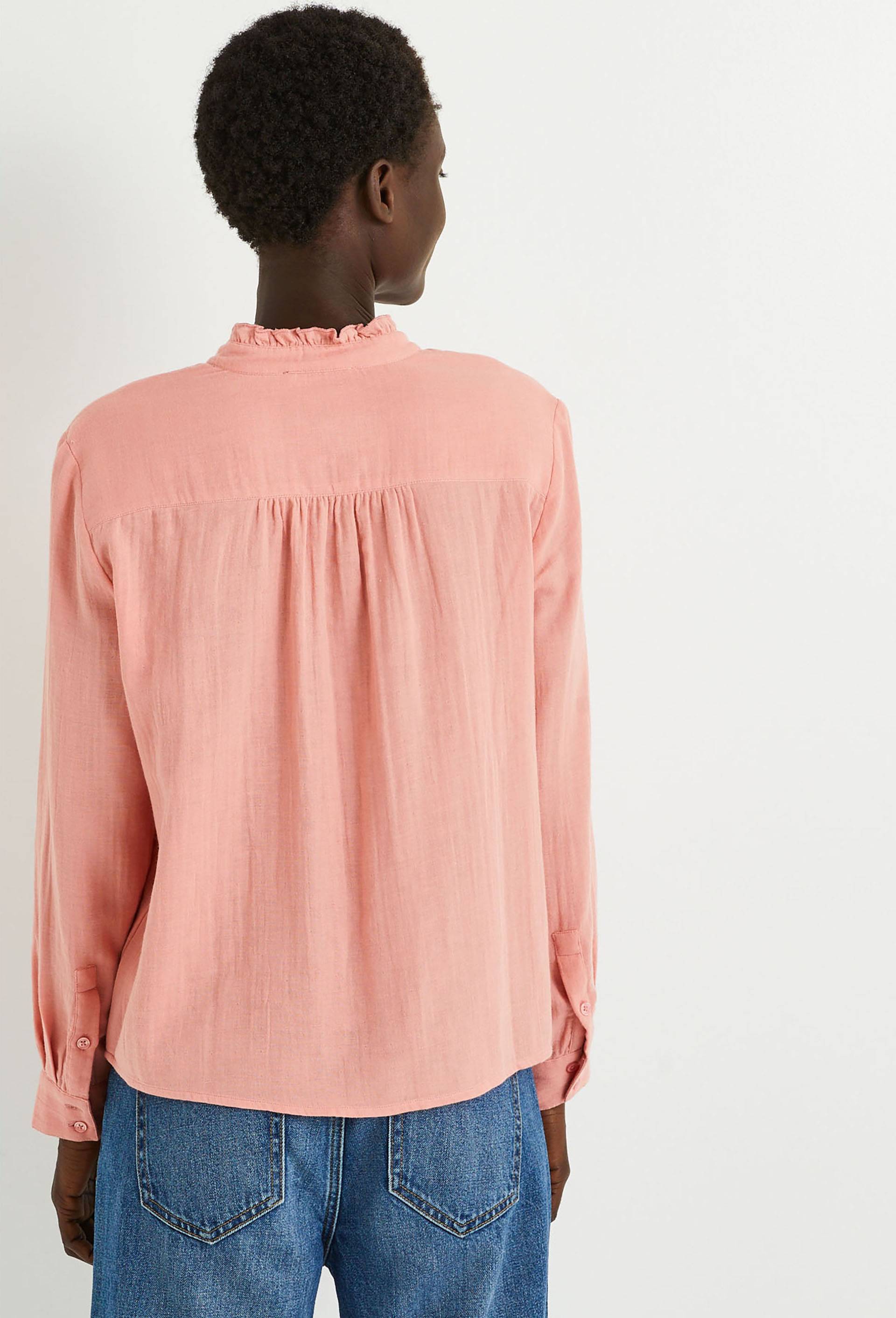 Chemise manches longues en coton, Rose, large image number 1