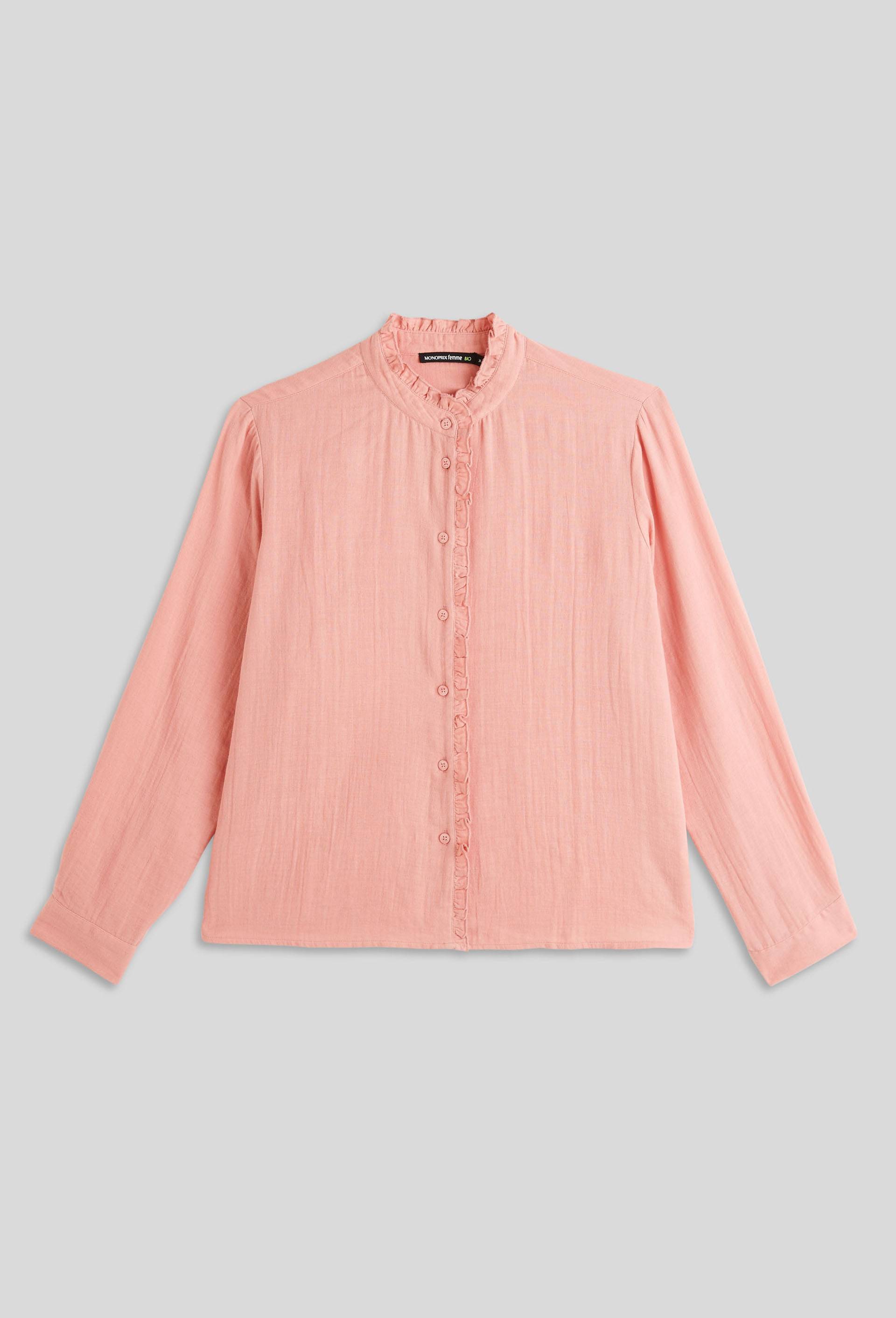 Chemise manches longues en coton, Rose, large image number 2