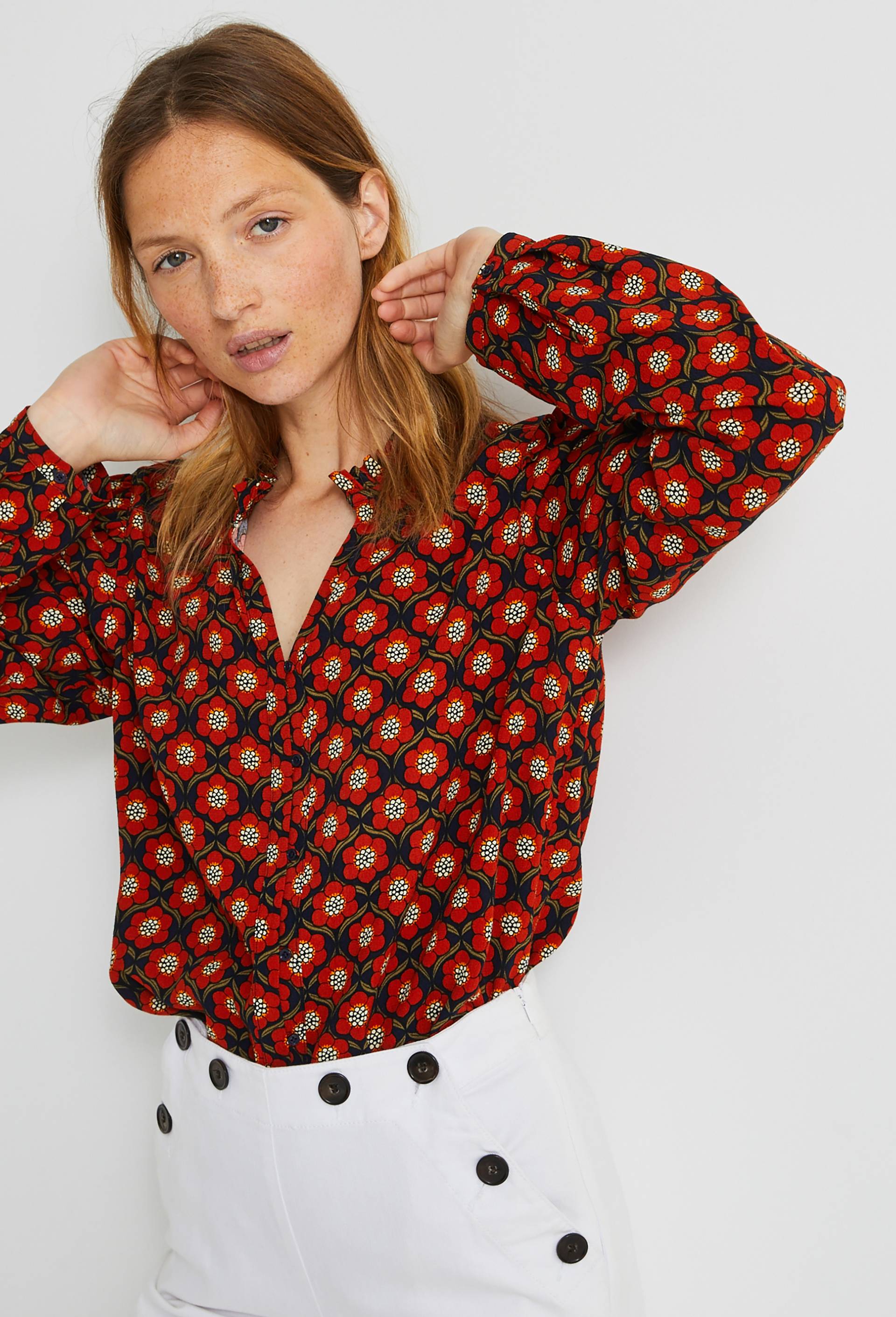 Blouse, Bleu fonc&eacute;, large image number 0