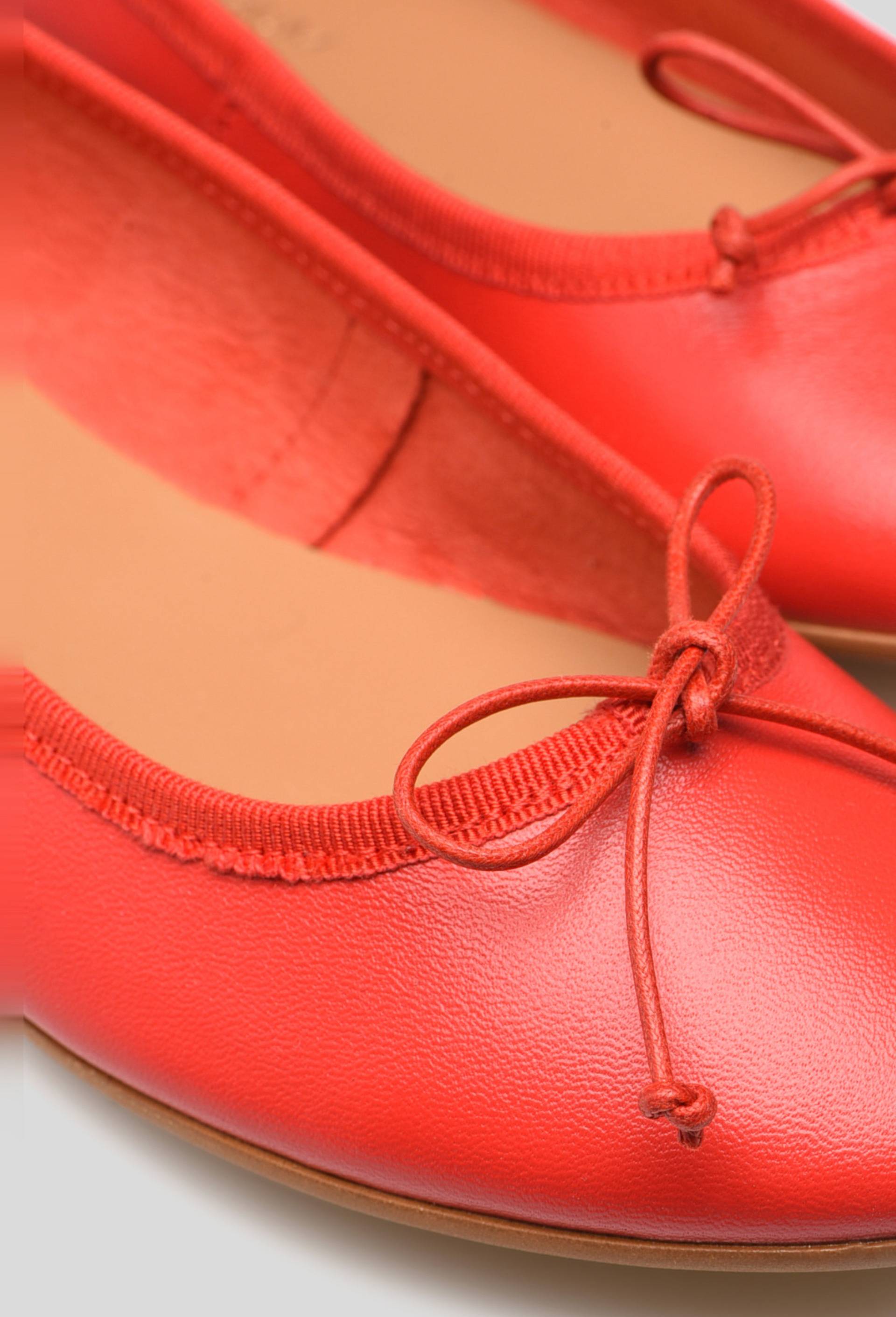 Ballerines , cuir responsable ROUGE pour femme MONOPRIX PREMIUM