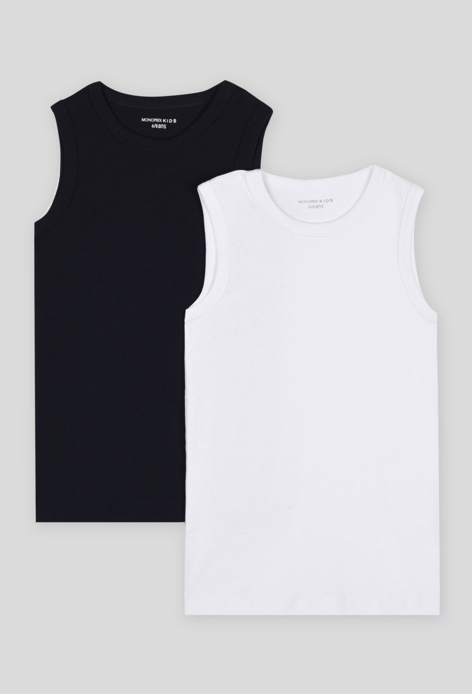 Lot de 2 d&eacute;bardeurs unis en coton BIO GOTS, Blanc, large image number 0