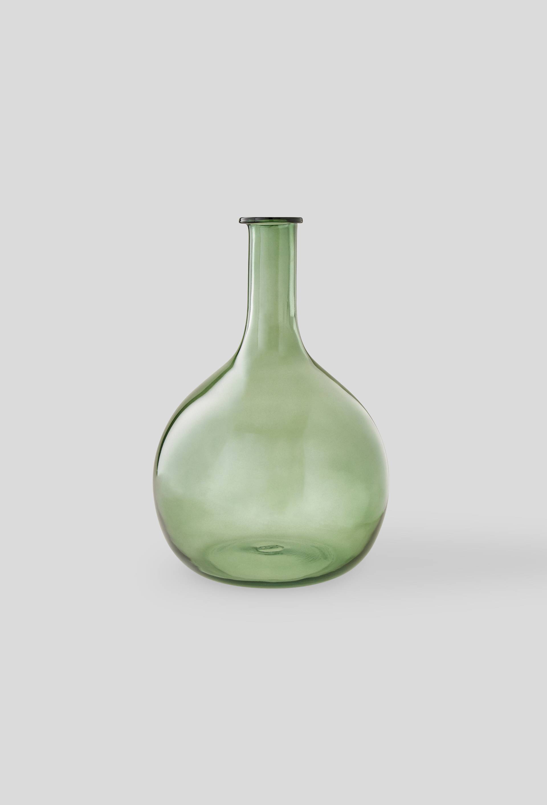 Vase dame-jeanne, 25x37cm, en verre, Vert, large image number 0