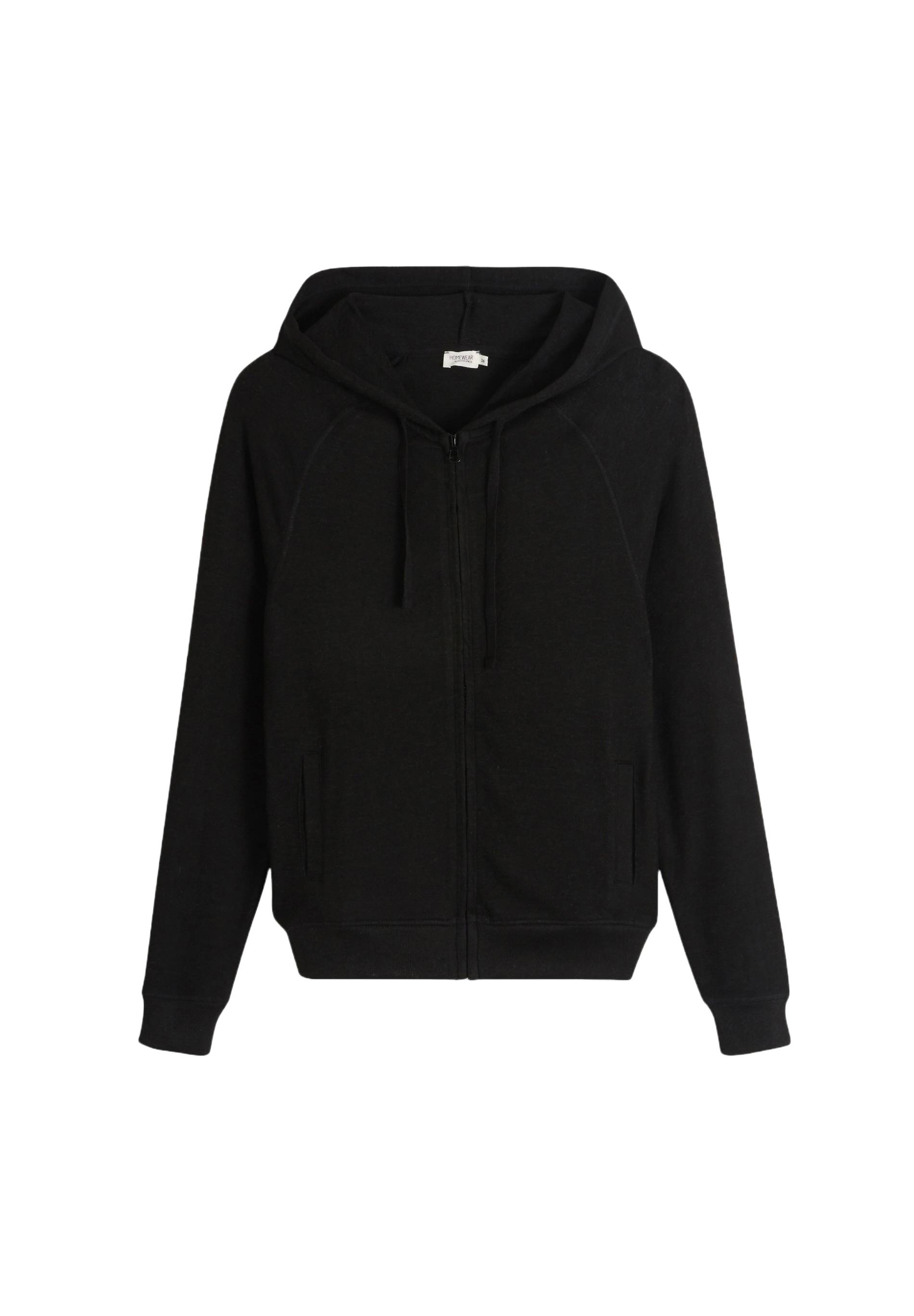 Sweat zippé à capuche tout doux, Ecovero, Noir, large image number 5