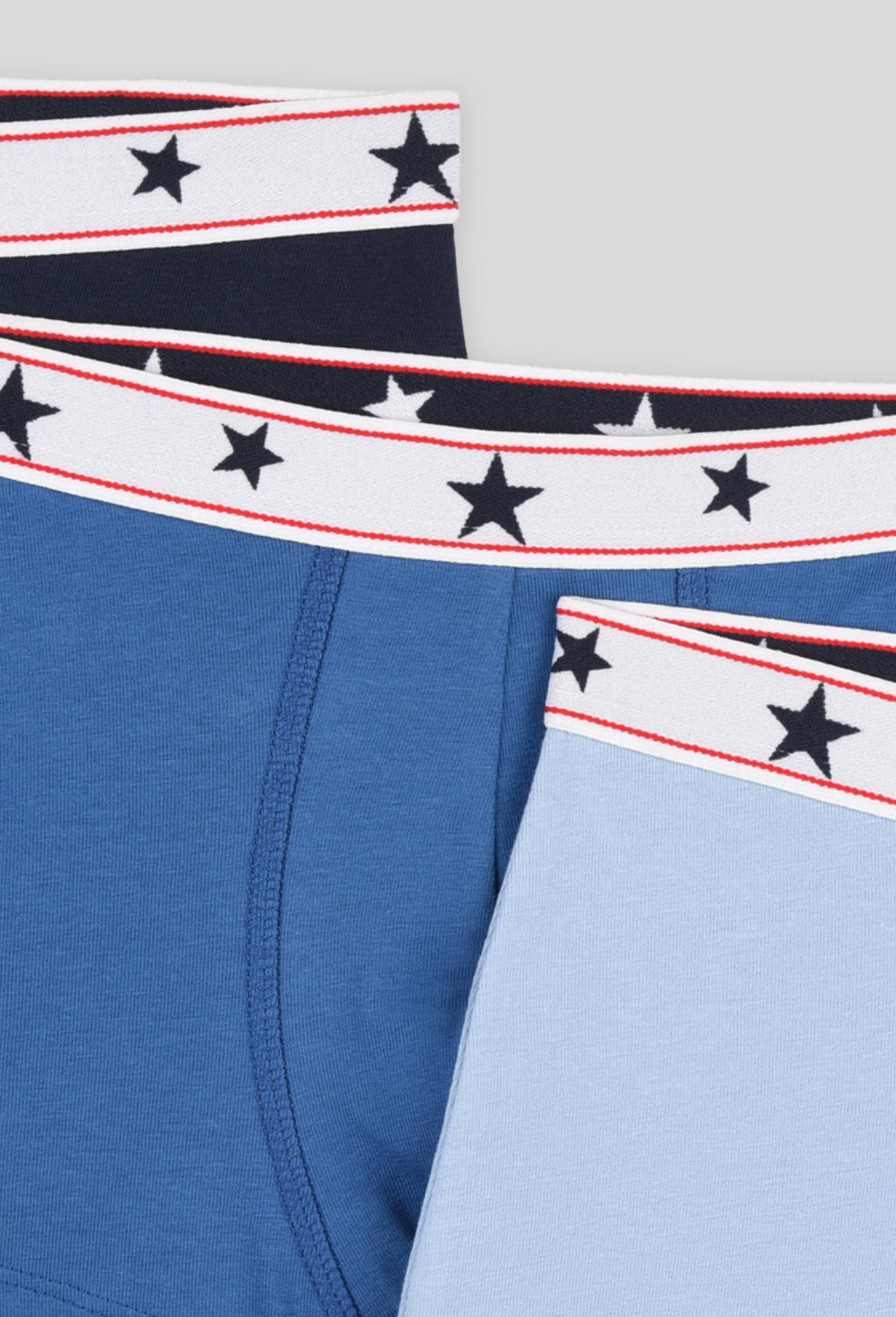 Lot de 3 boxers unis contenant du coton BIO, certifié OEKO-TEX, Bleu, large image number 2