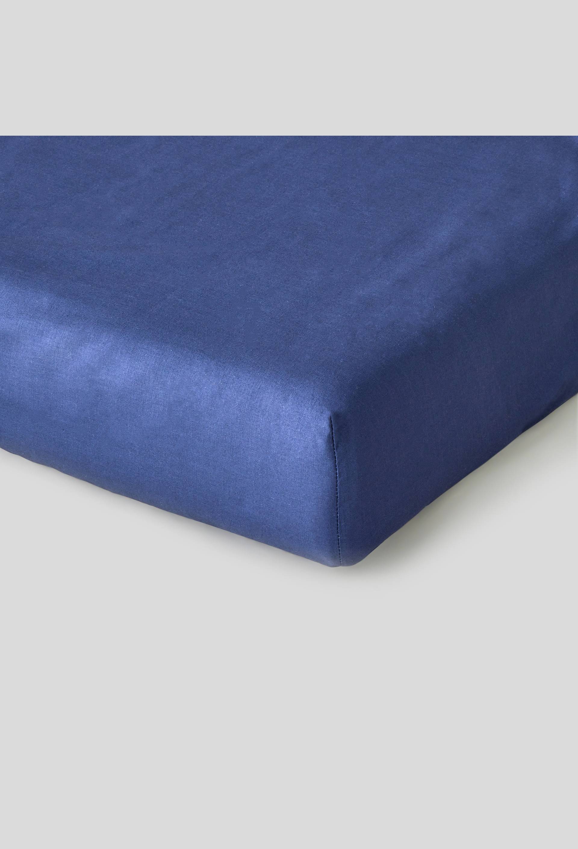 Drap housse, 140x200cm, Bleu fonc&eacute;, large image number 1