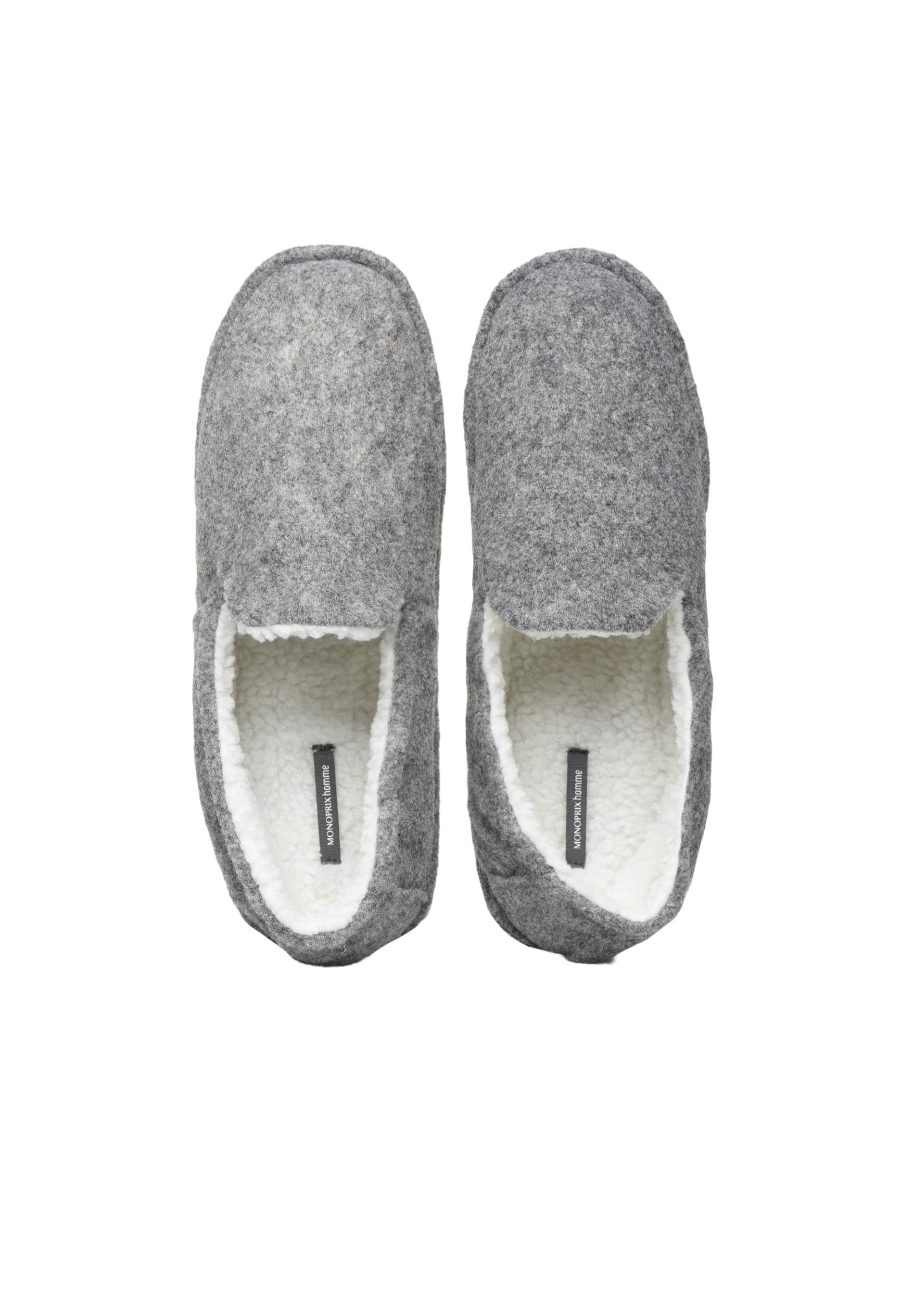 Mules Chausson Monoprix Homme Mules Fourrées En Cuir Suede