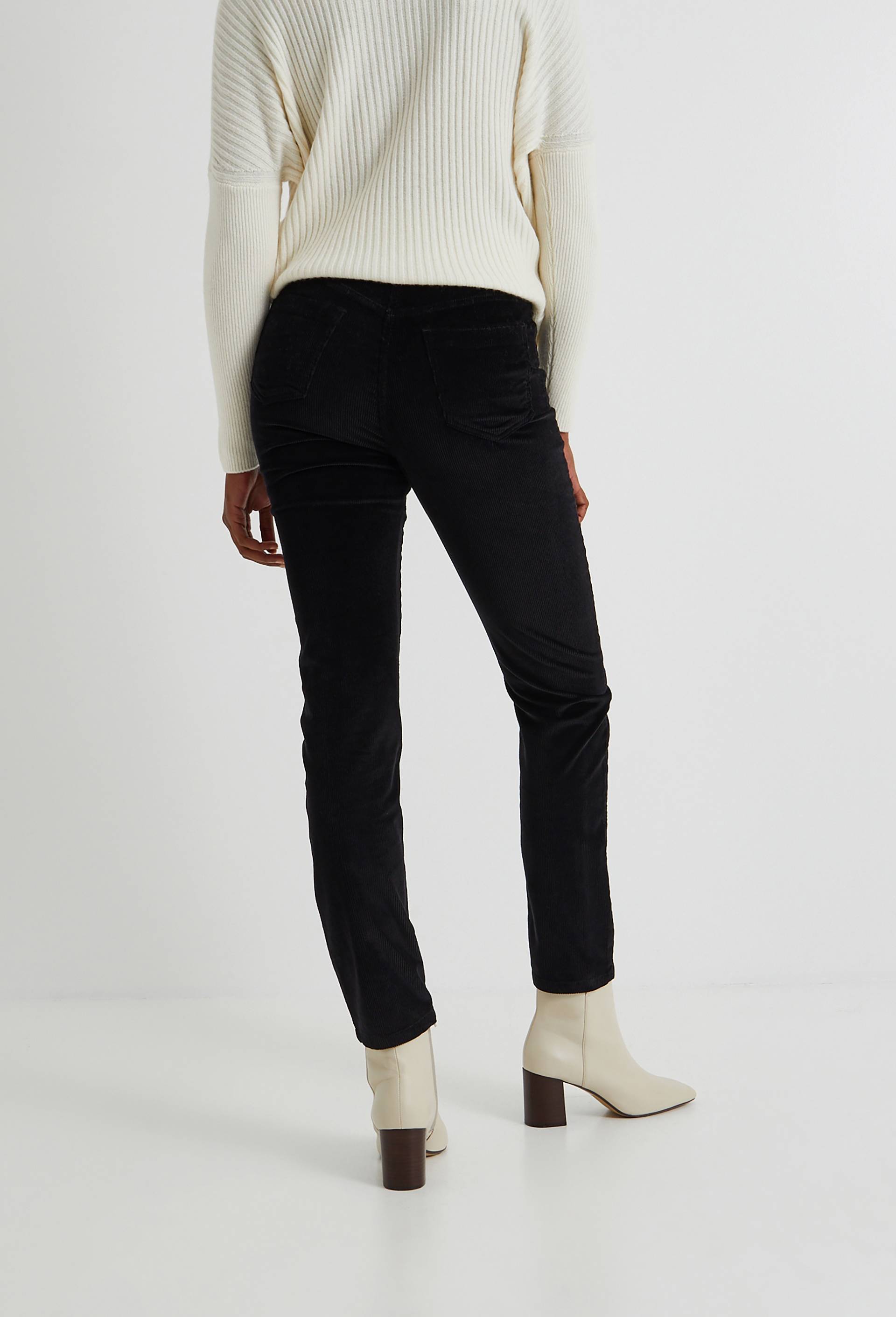 Pantalon slim en velours, Noir, large image number 1